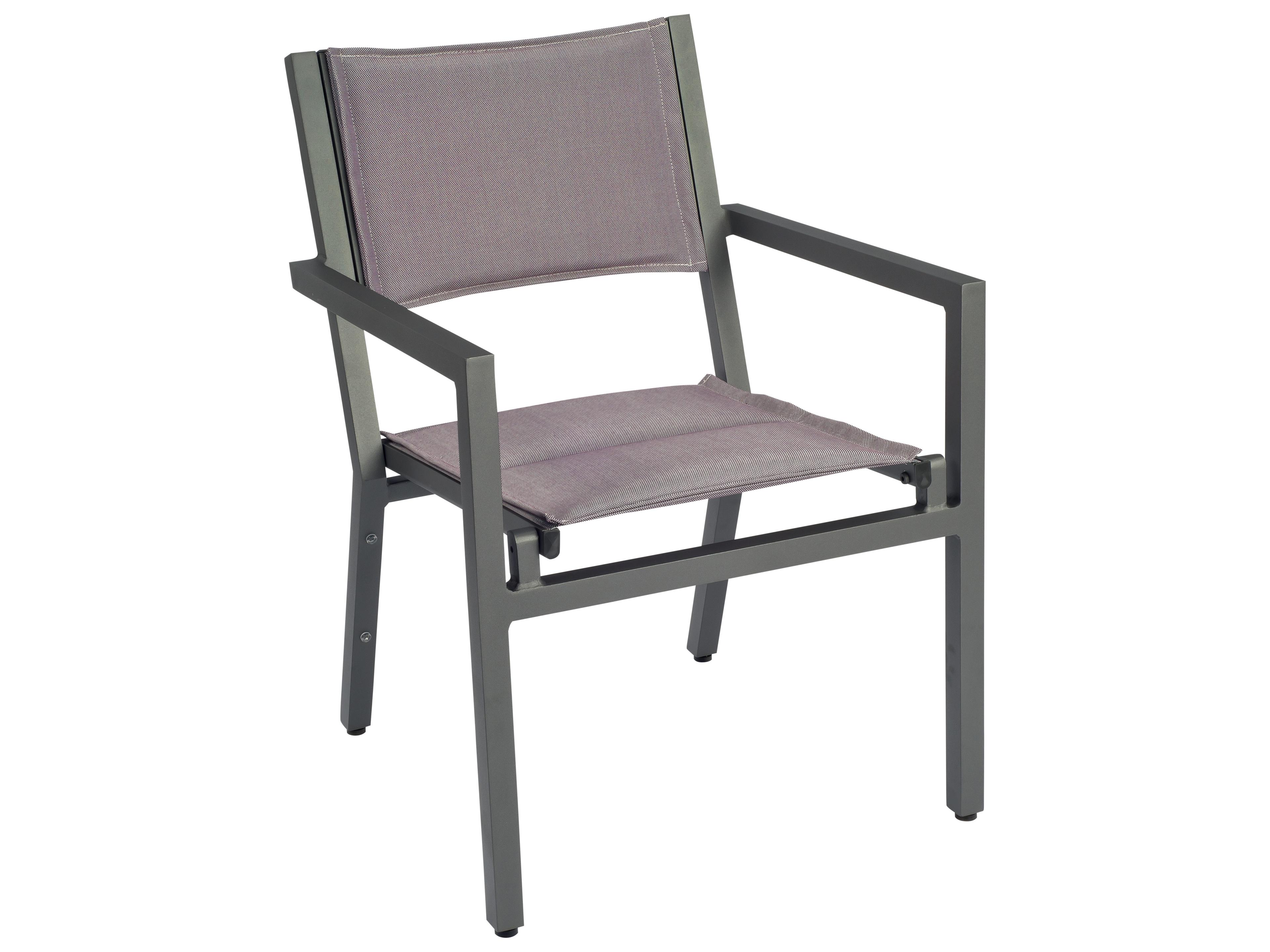 Woodard Palm Coast Padded Sling Aluminum Stackable Outdoor Dining Arm Chair