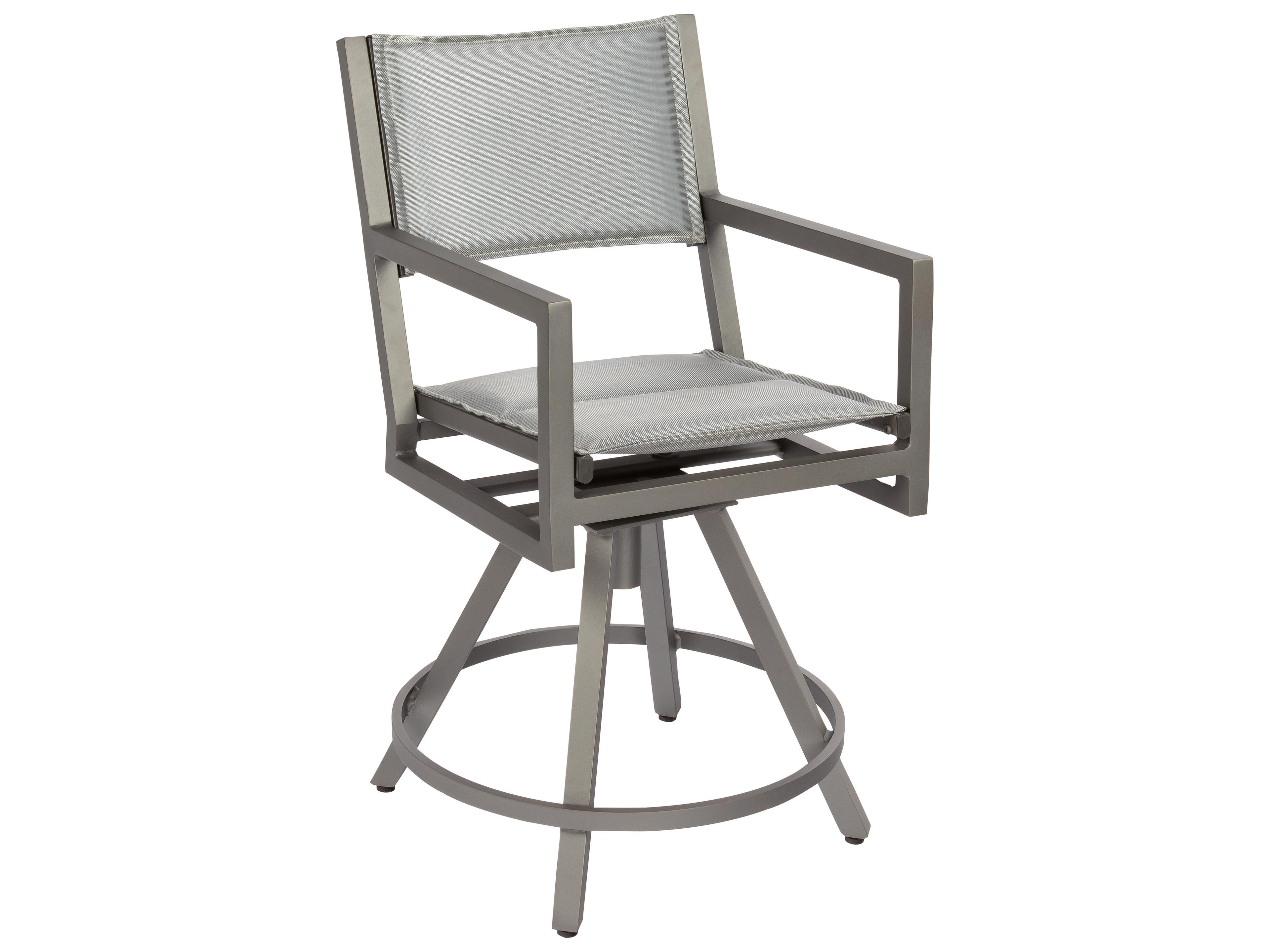 Woodard Palm Coast Padded Sling Aluminum Swivel Outdoor Patio Counter Stool