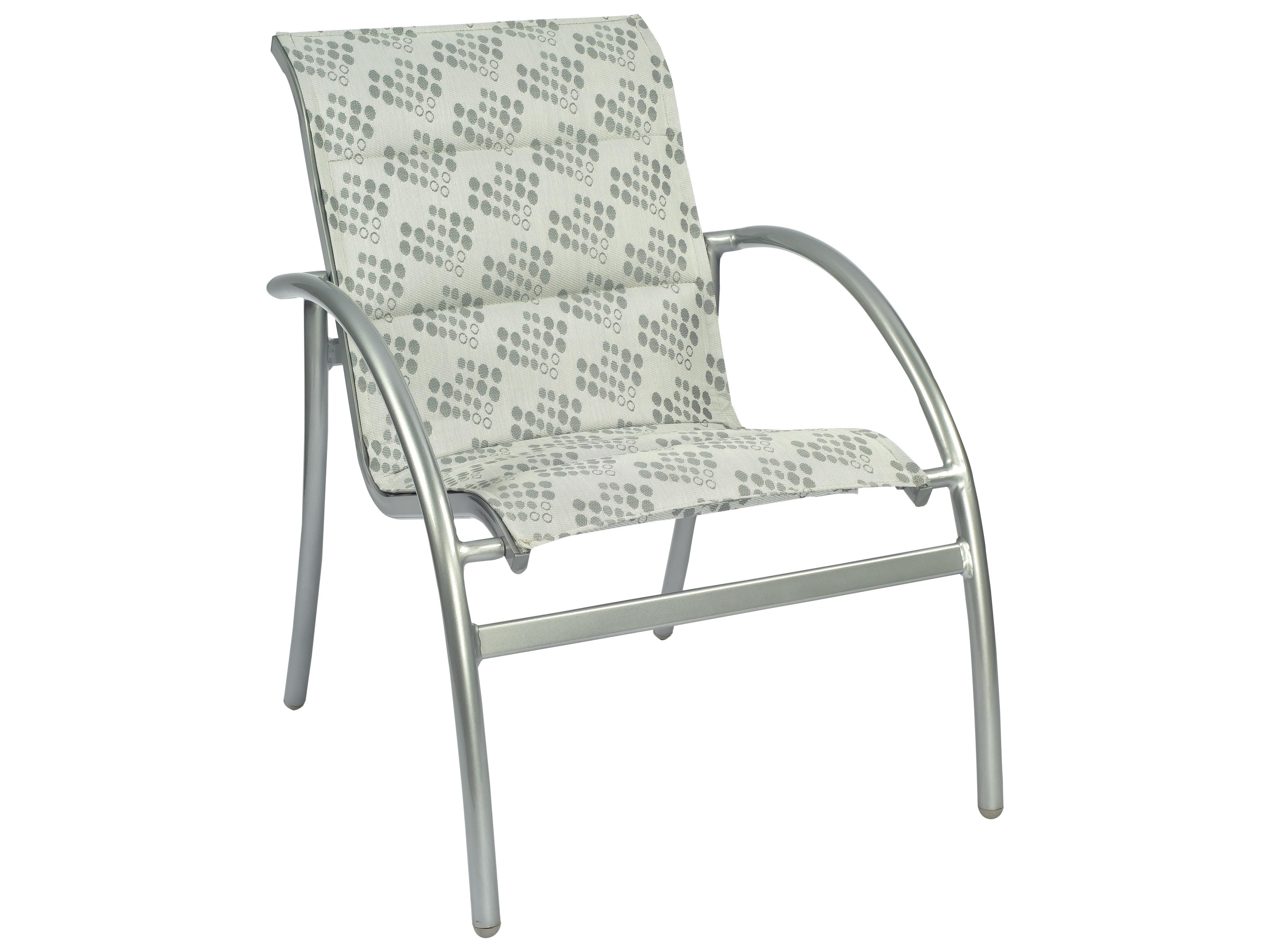 Woodard Tribeca Padded Sling Aluminum Stackable Patio Dining Arm Chair