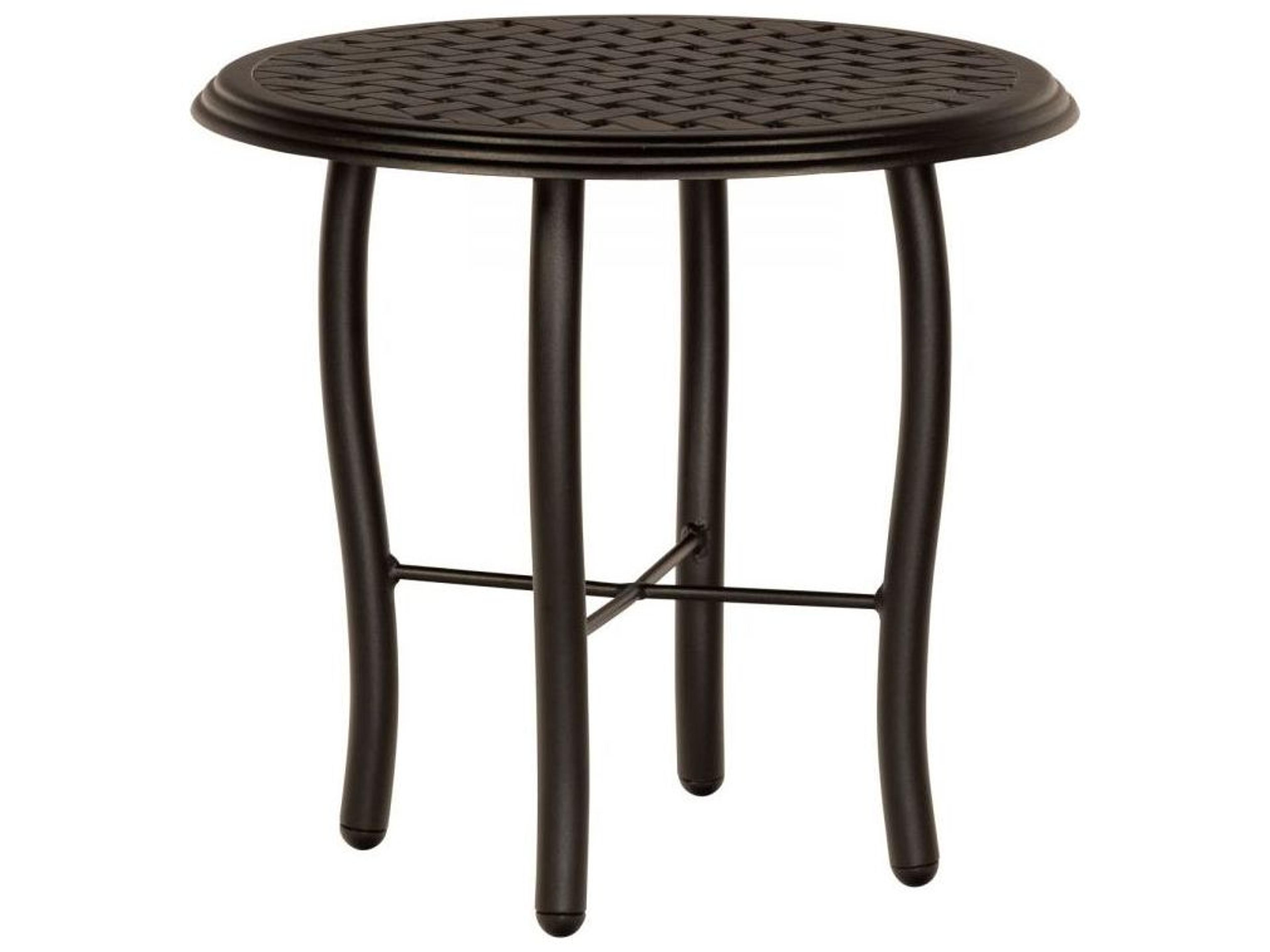 Woodard Thatch Aluminum Round Outdoor Patio End Table