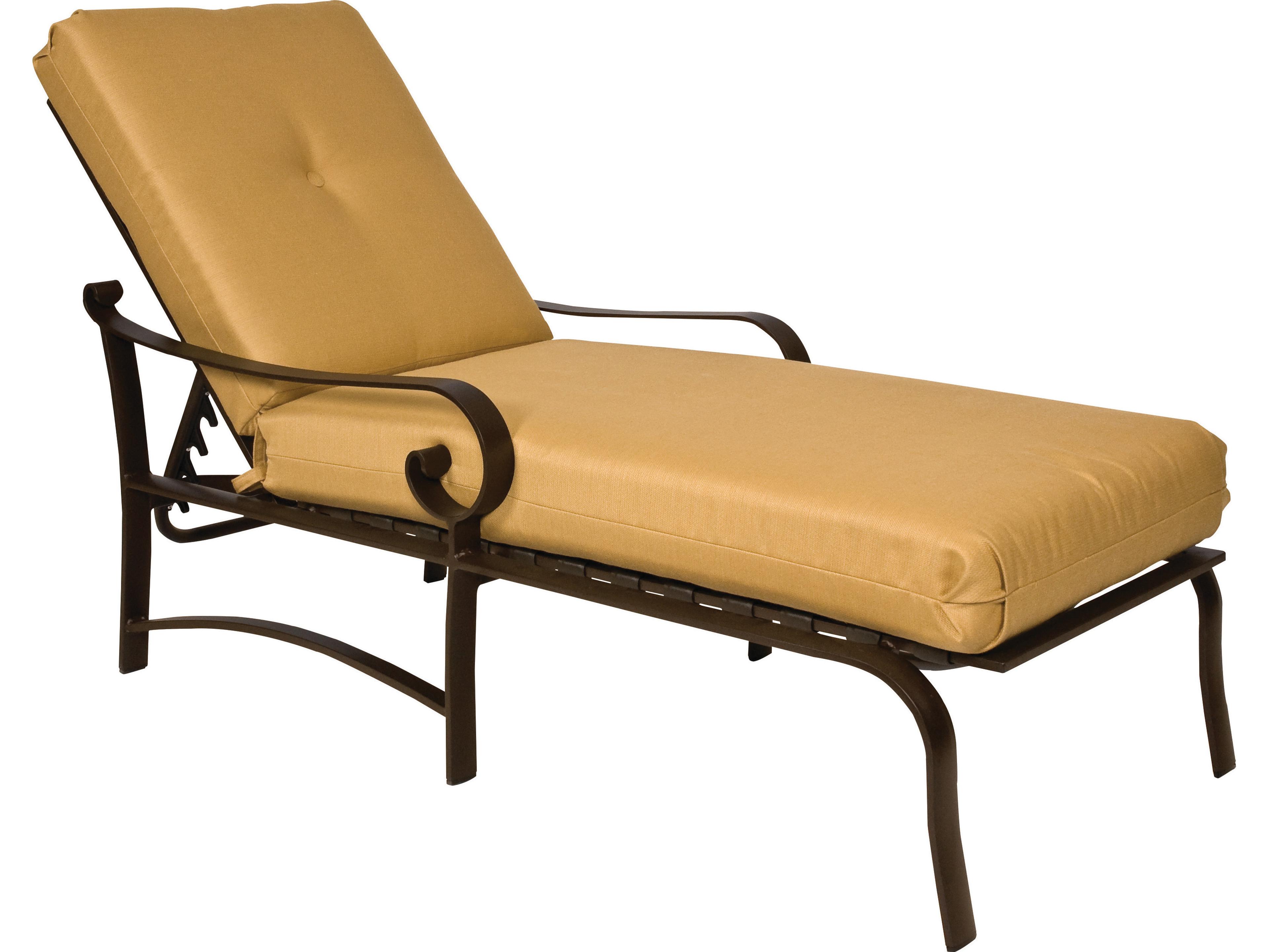 Woodard Belden Cushion Aluminum Adjustable Outdoor Chaise Lounge