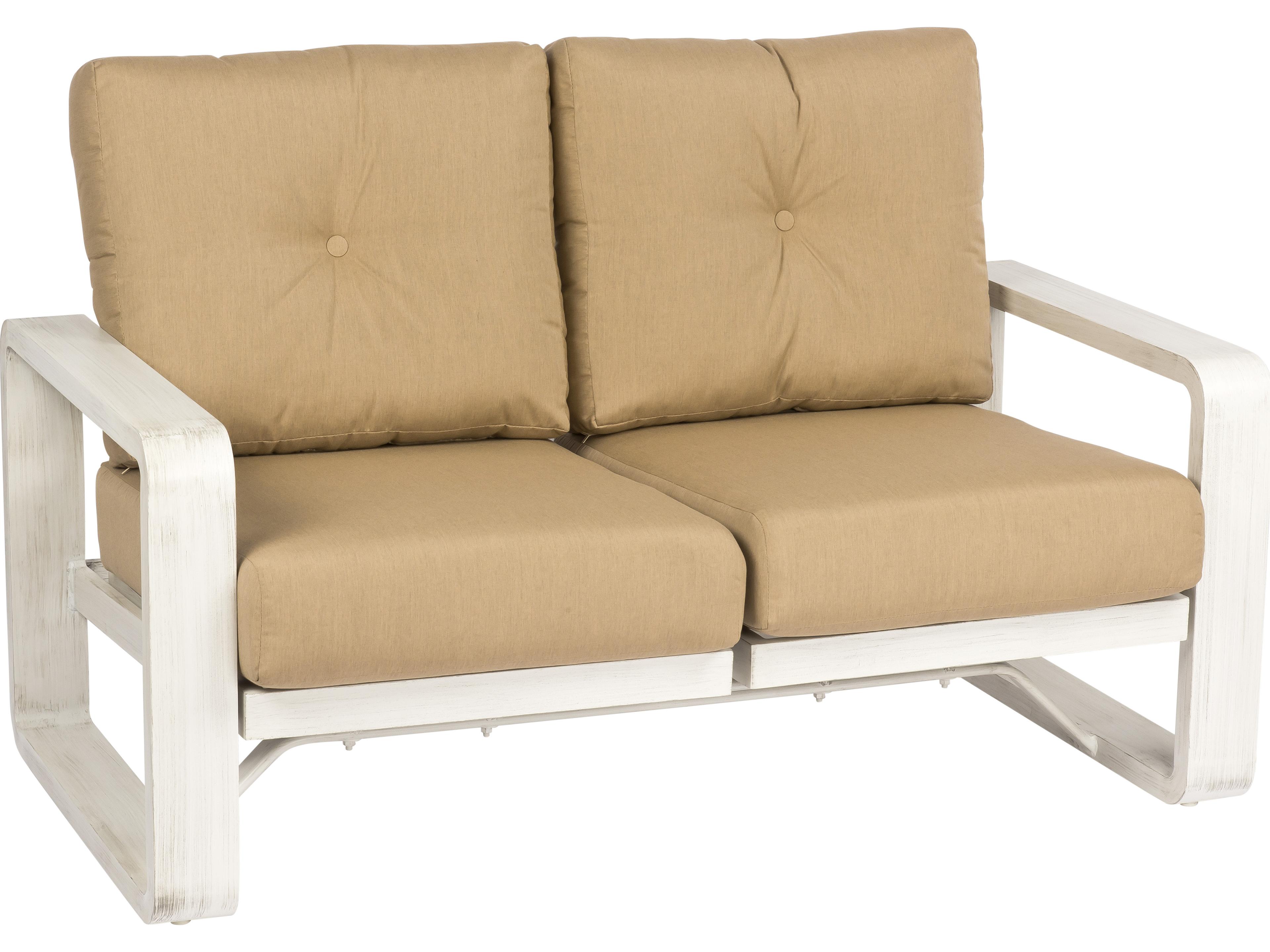 Woodard Vale Cushion Aluminum Dual Rocker Patio Loveseat