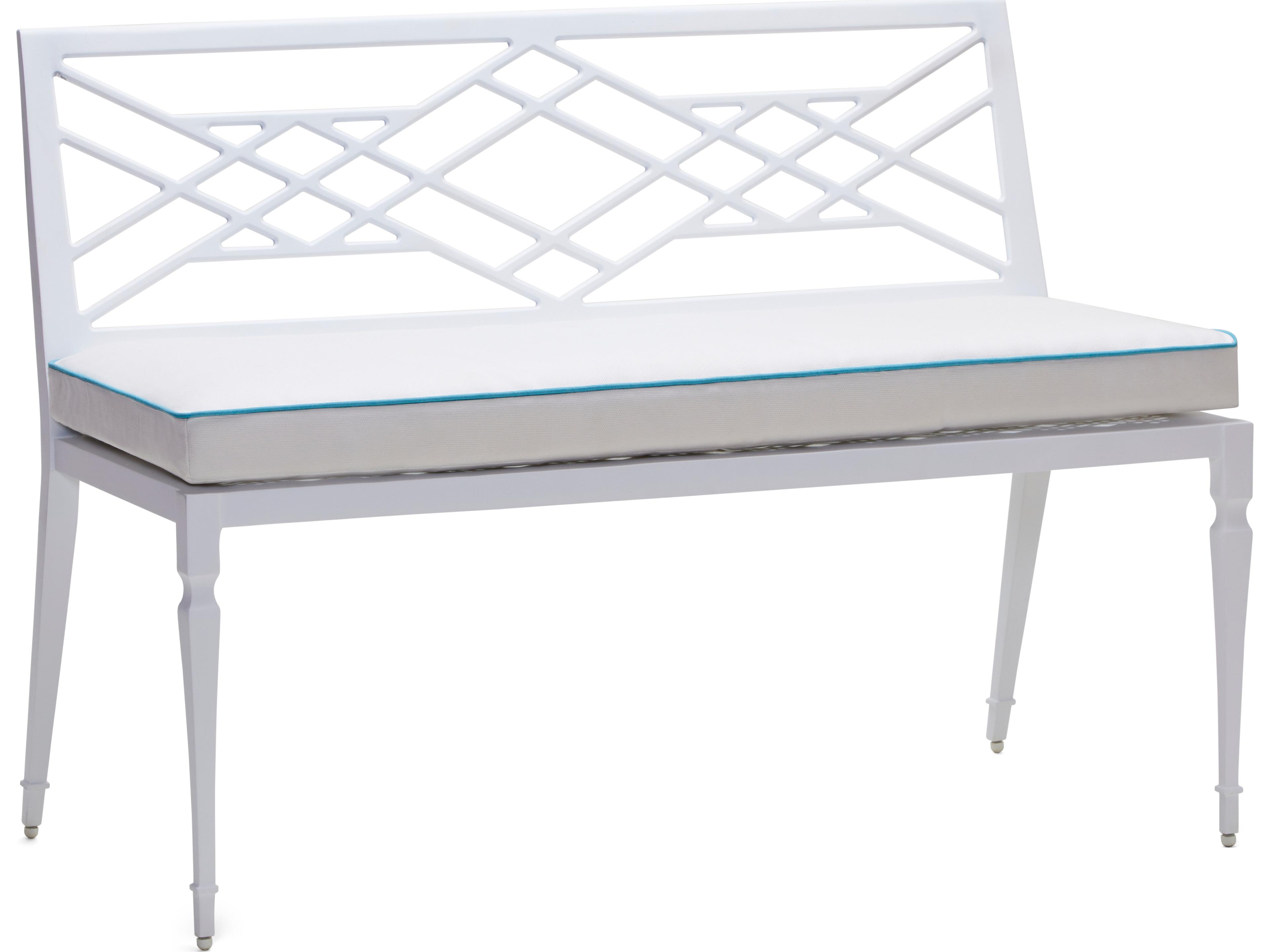 Woodard Alexa Hampton Tuoro Aluminum Outdoor Patio Bench without Arms and Optional Seat Cushion