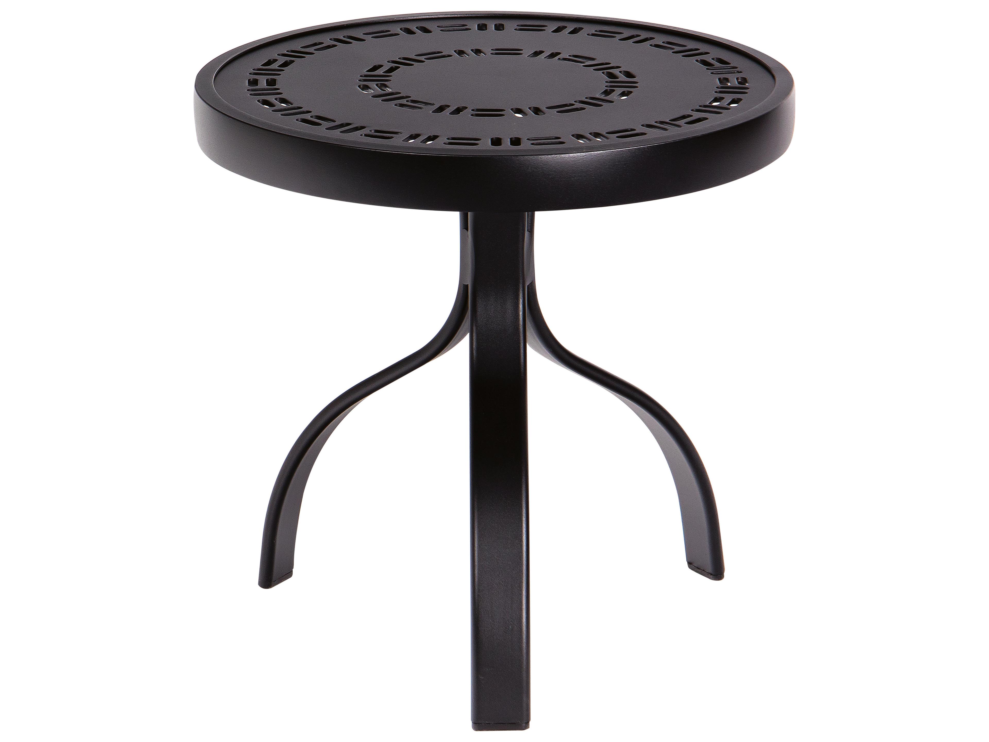 Woodard Aluminum Deluxe Round Trellis Top Patio End Table
