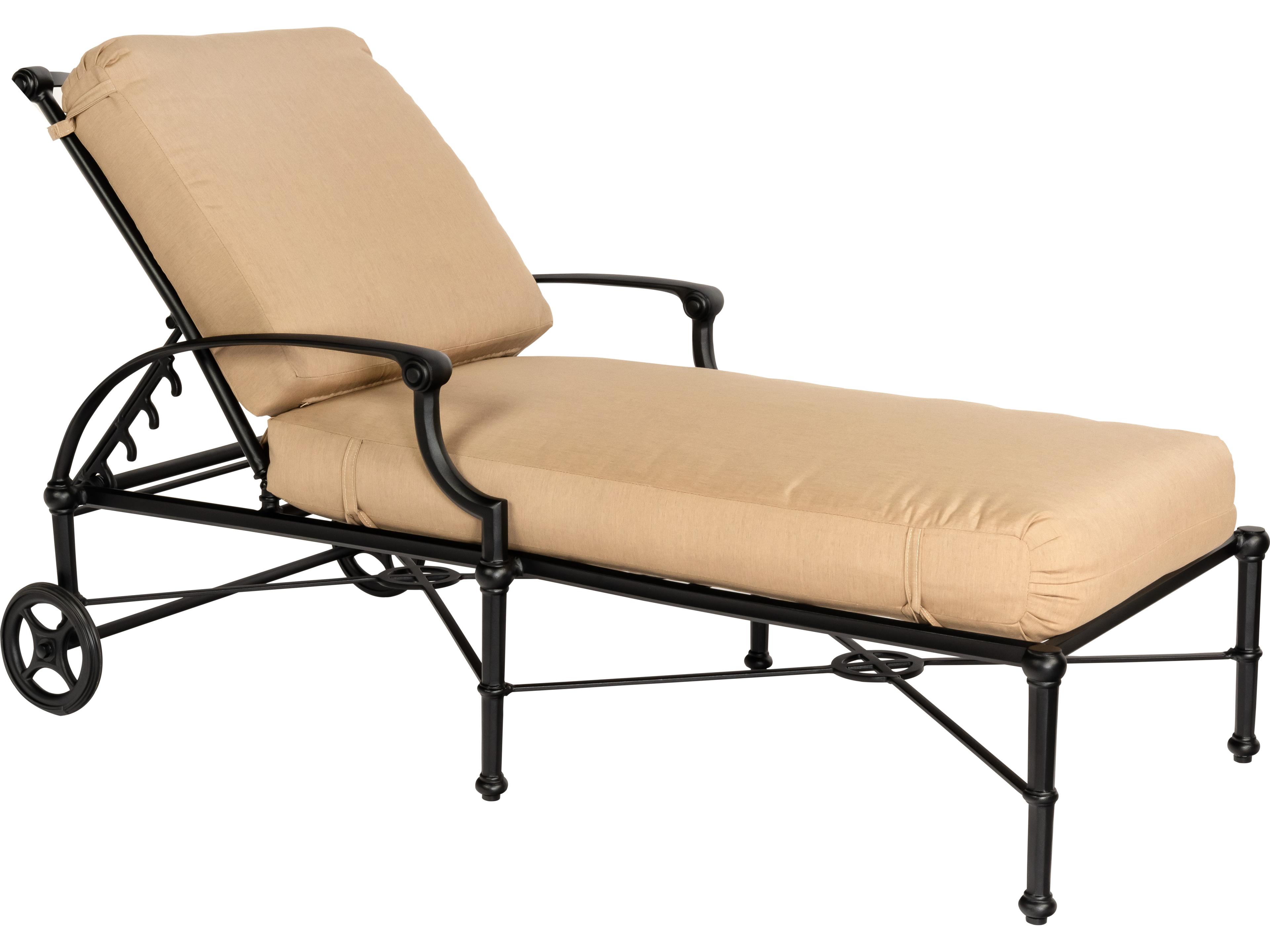 Woodard Delphi Cushion Cast Aluminum Adjustable Outdoor Chaise Lounge
