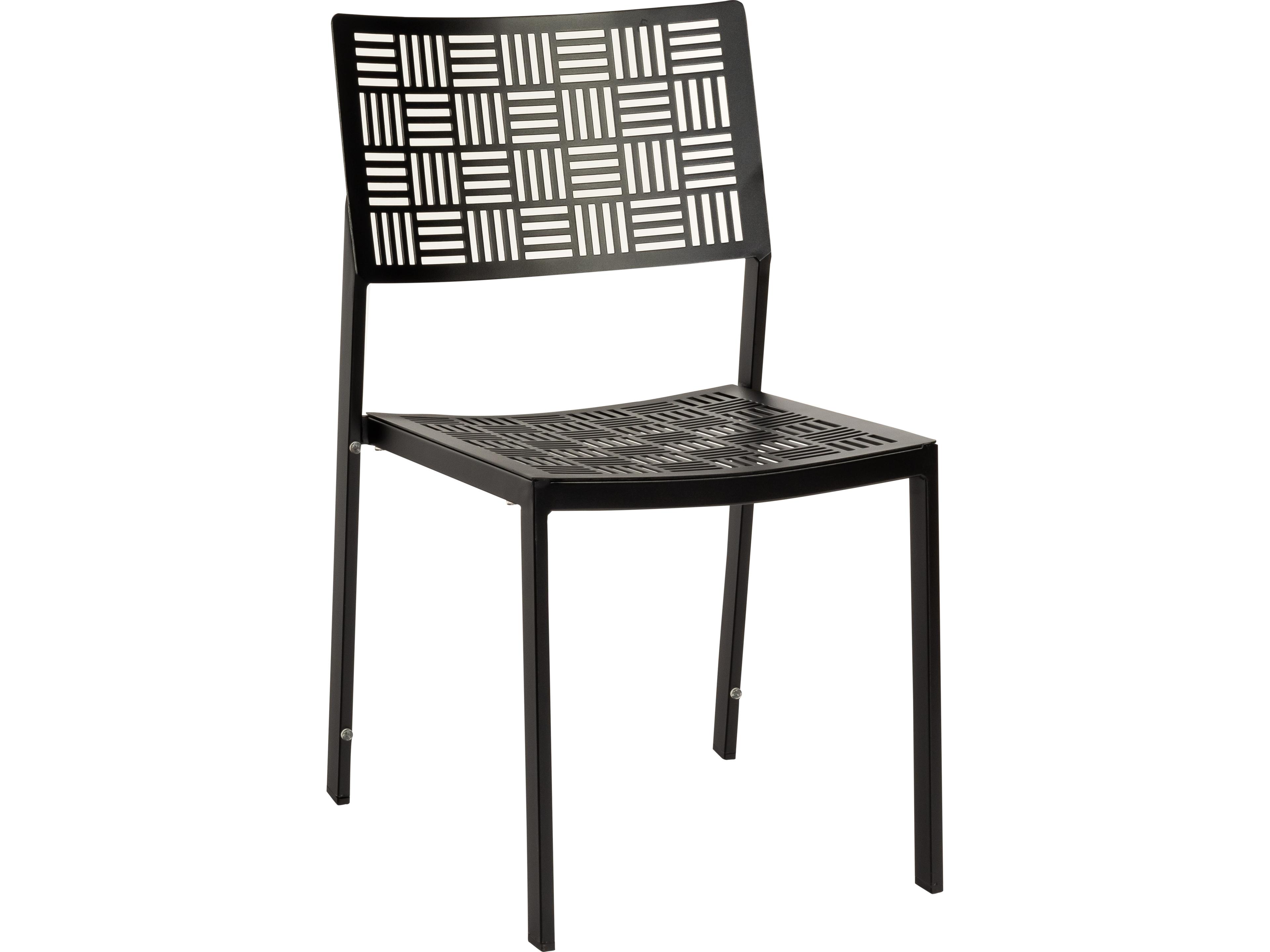 Woodard New Century Wrought Iron Stackable Patio Dining Side Chair