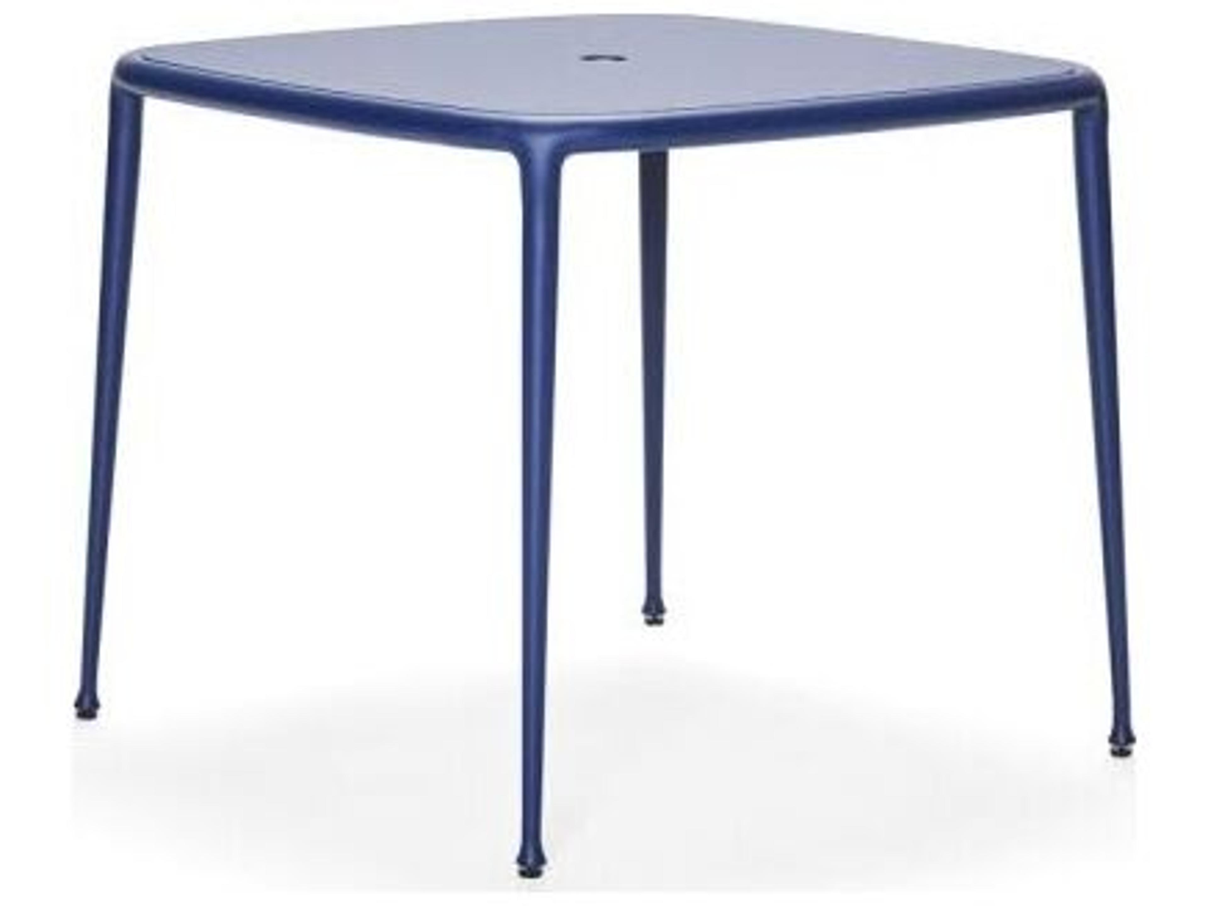 Woodard Windsor Cast Aluminum Square Outdoor Patio Dining Table with Umbrella Hole