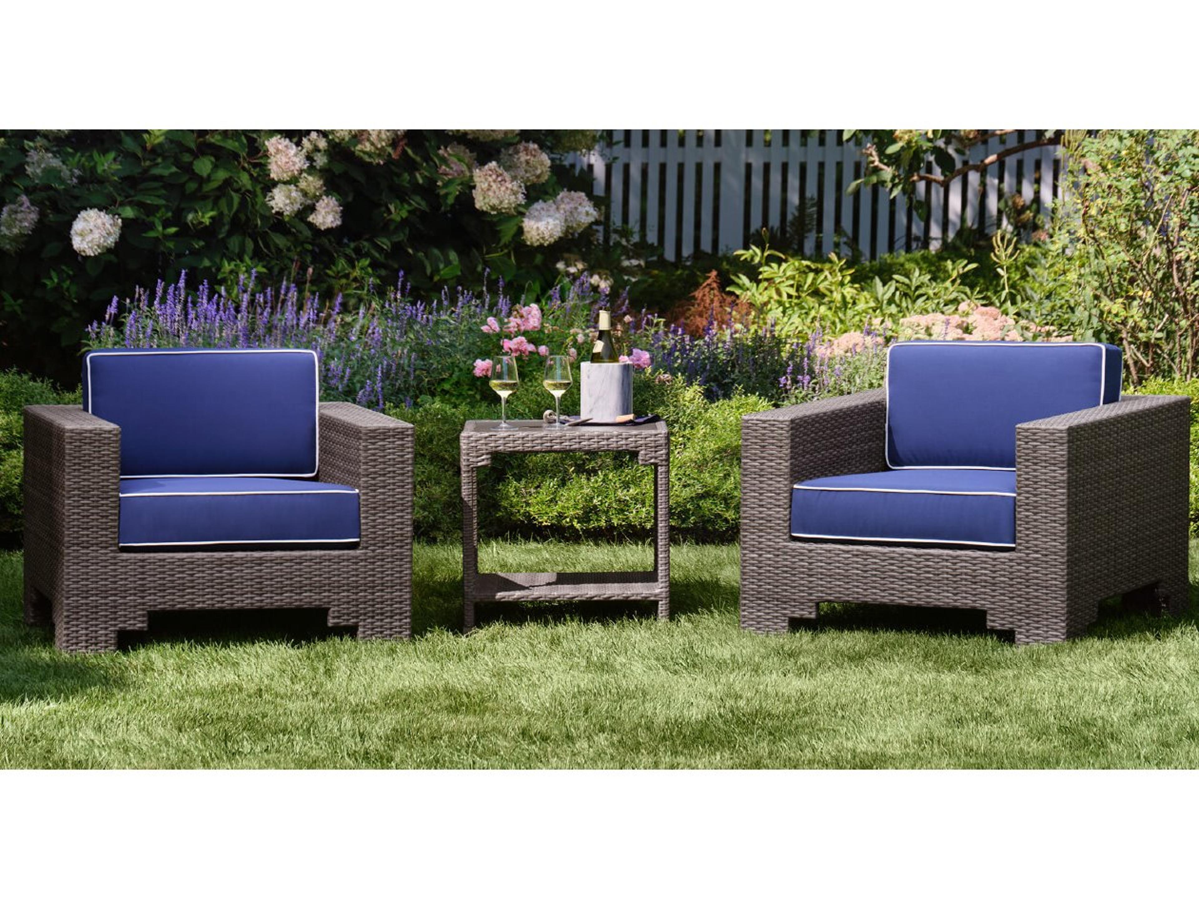 Woodard Alexa Hampton Lorenzo Wicker Outdoor Patio Lounge Set