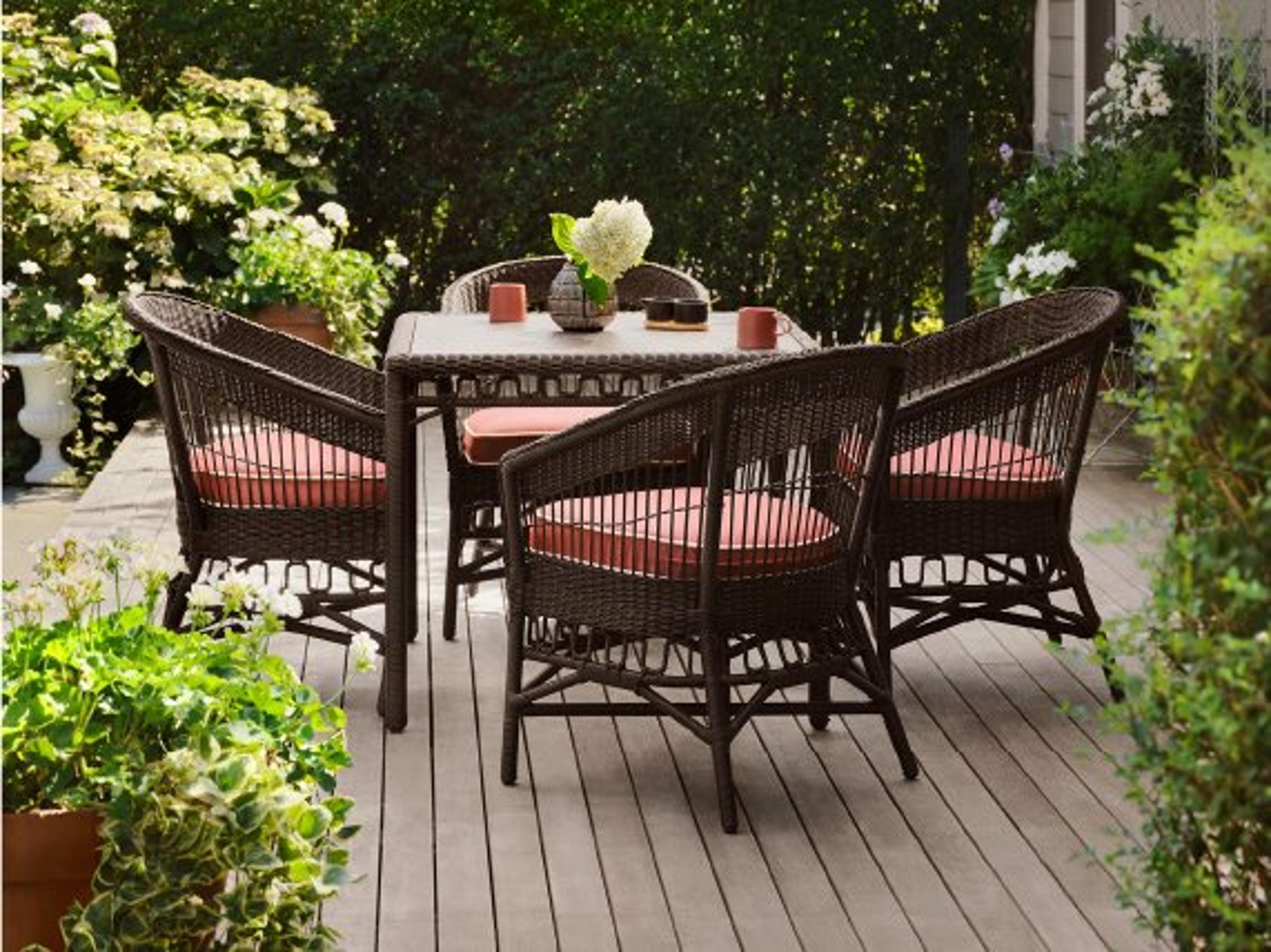 Woodard Alexa Hampton San Michele Wicker Outdoor Patio Dining Set