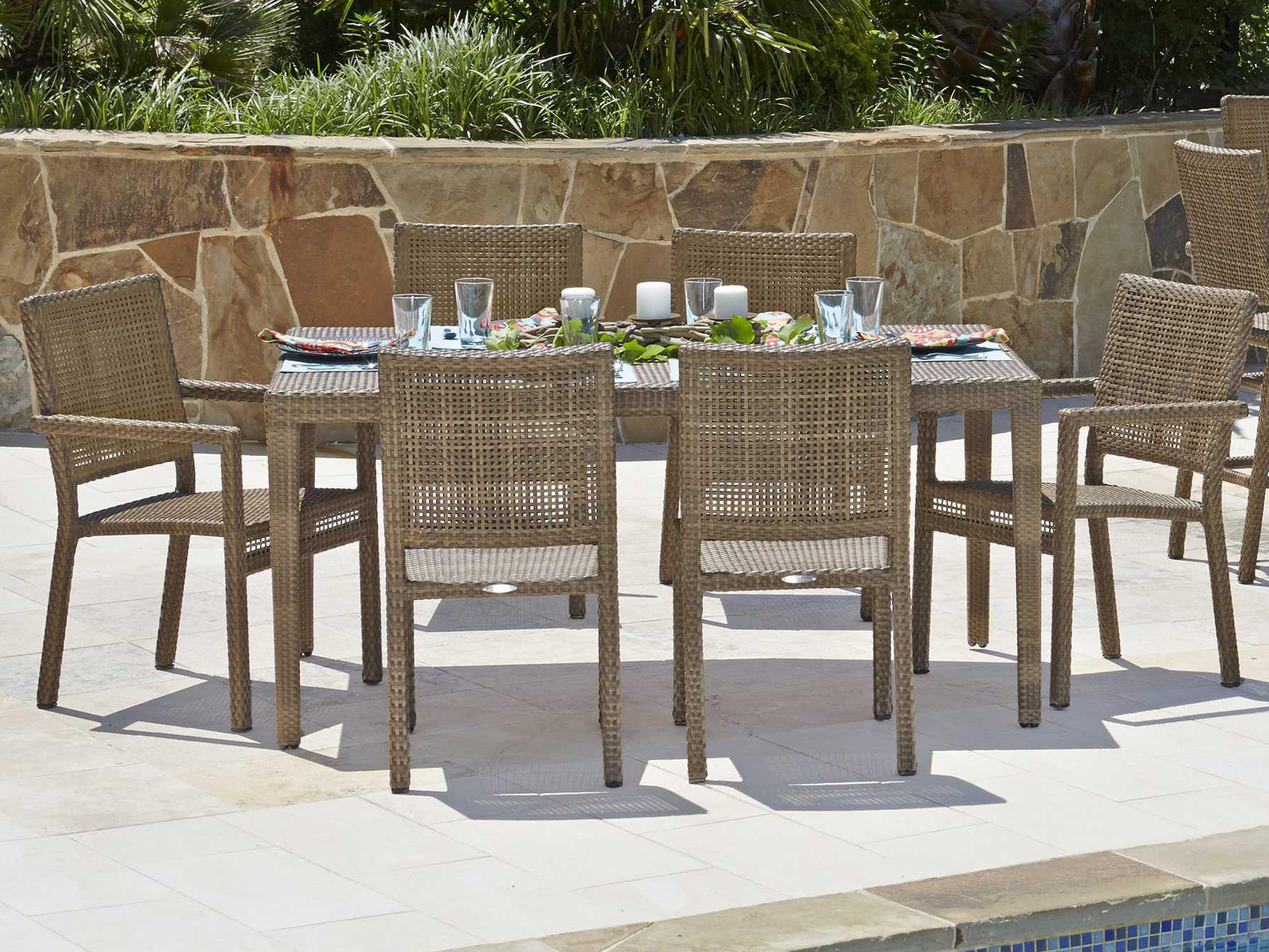 Woodard Whitecraft All Weather Wicker Patio Dining Set