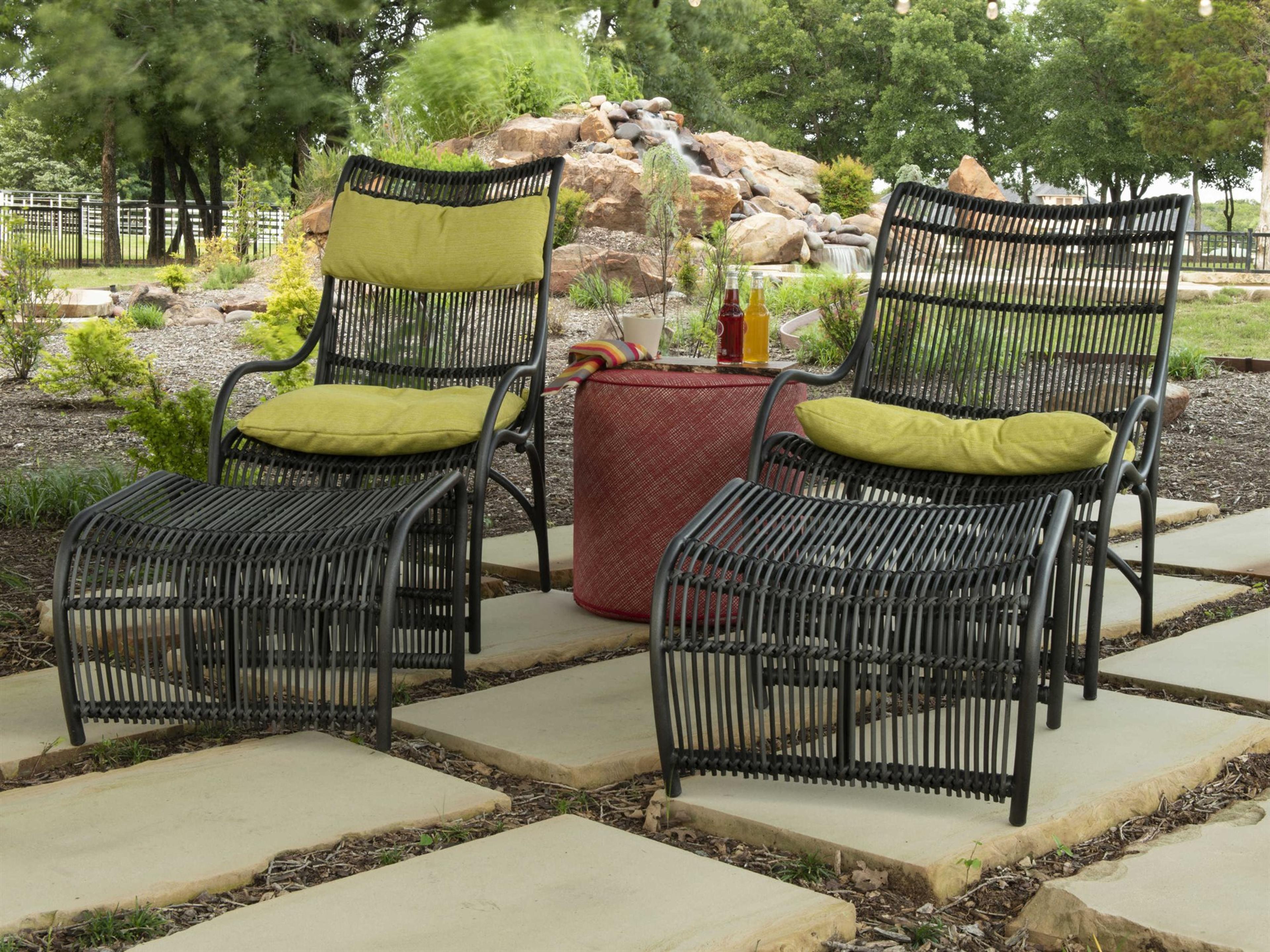 Woodard Cape Wicker Charcoal Gray Patio Lounge Set