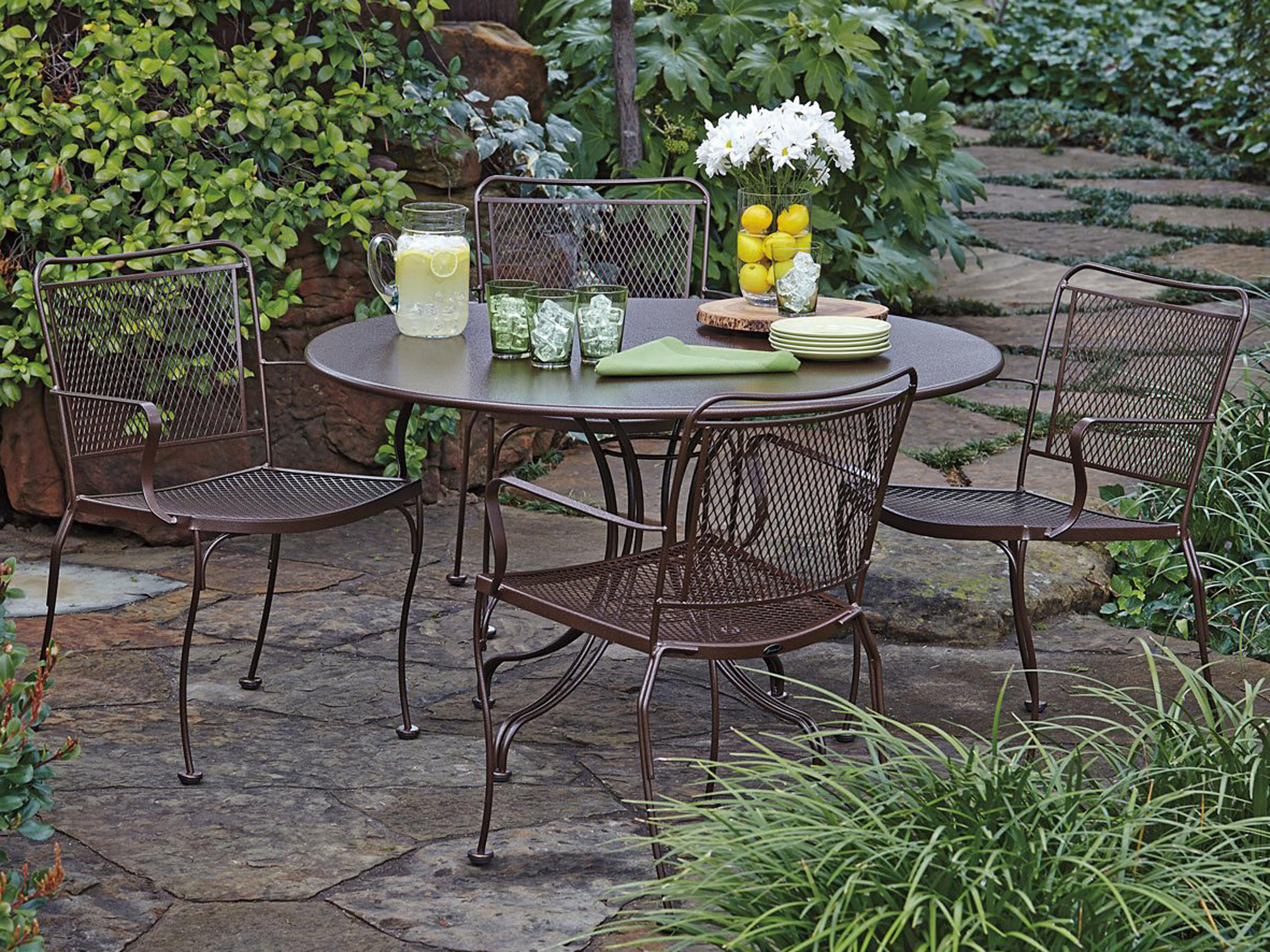 Woodard Constantine Wrought Iron Outdoor Dining Set