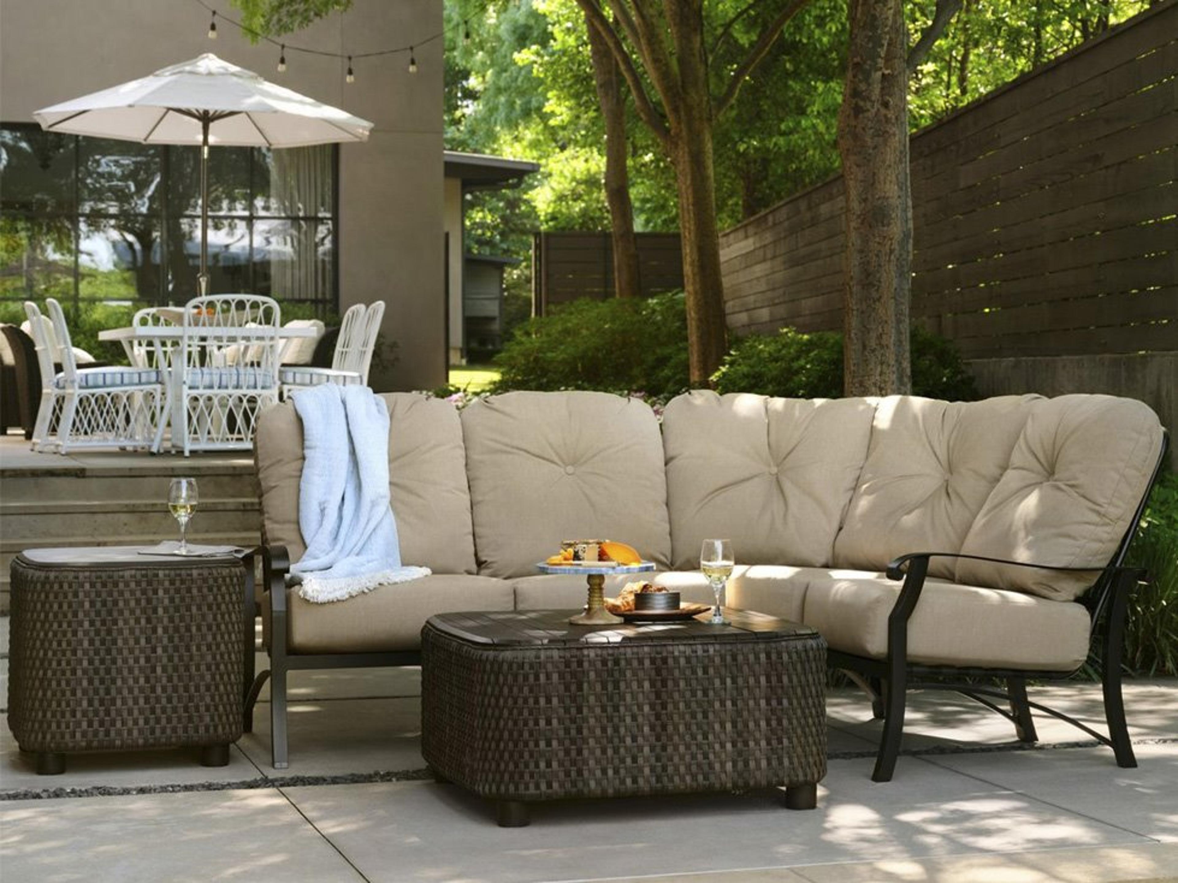 Woodard Cortland Cushion Aluminum Sectional Patio Lounge Set