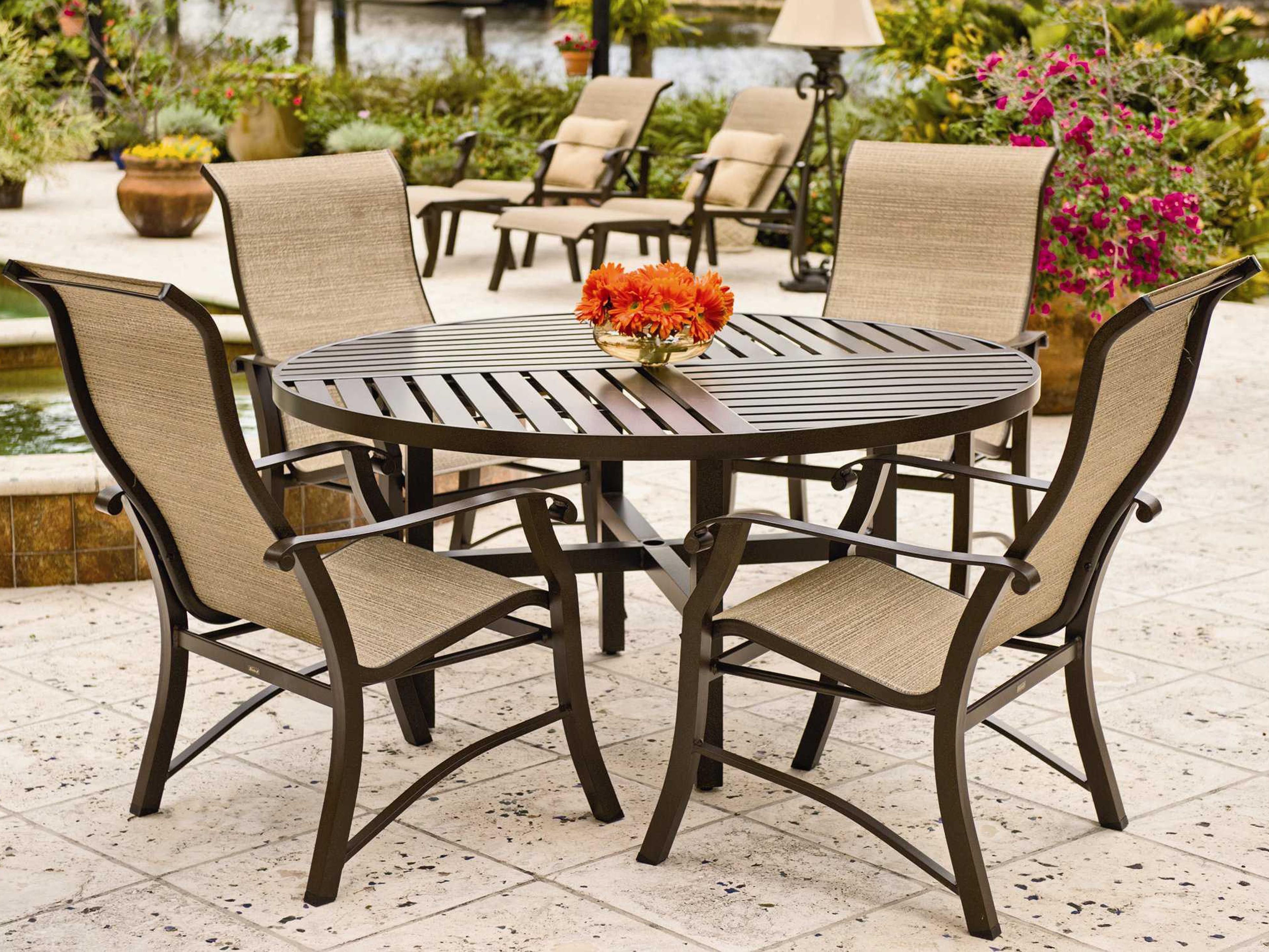 Woodard Cortland Sling Aluminum Patio Dining Set