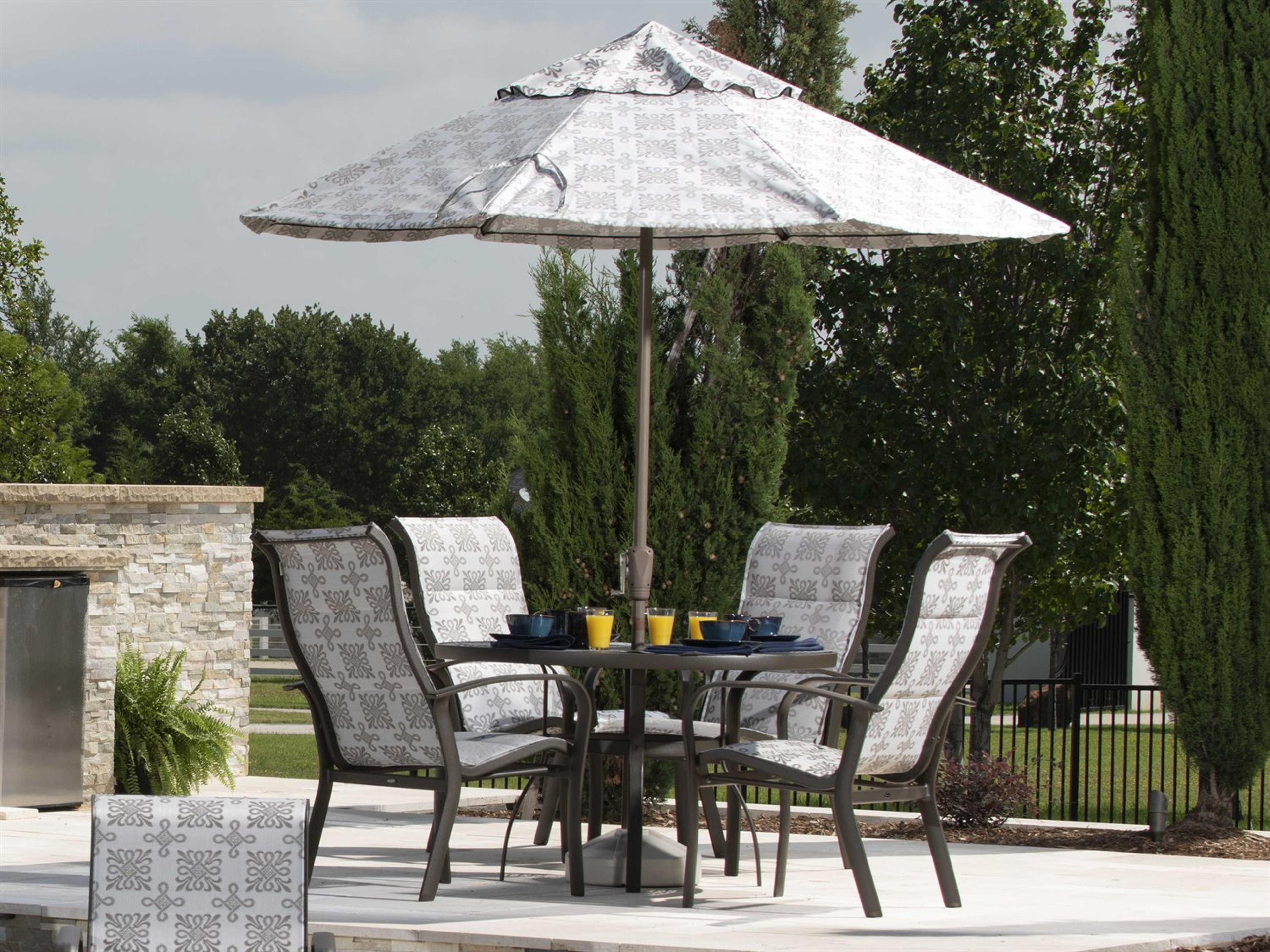 Woodard Fremont Padded Sling Aluminum Patio Dining Set