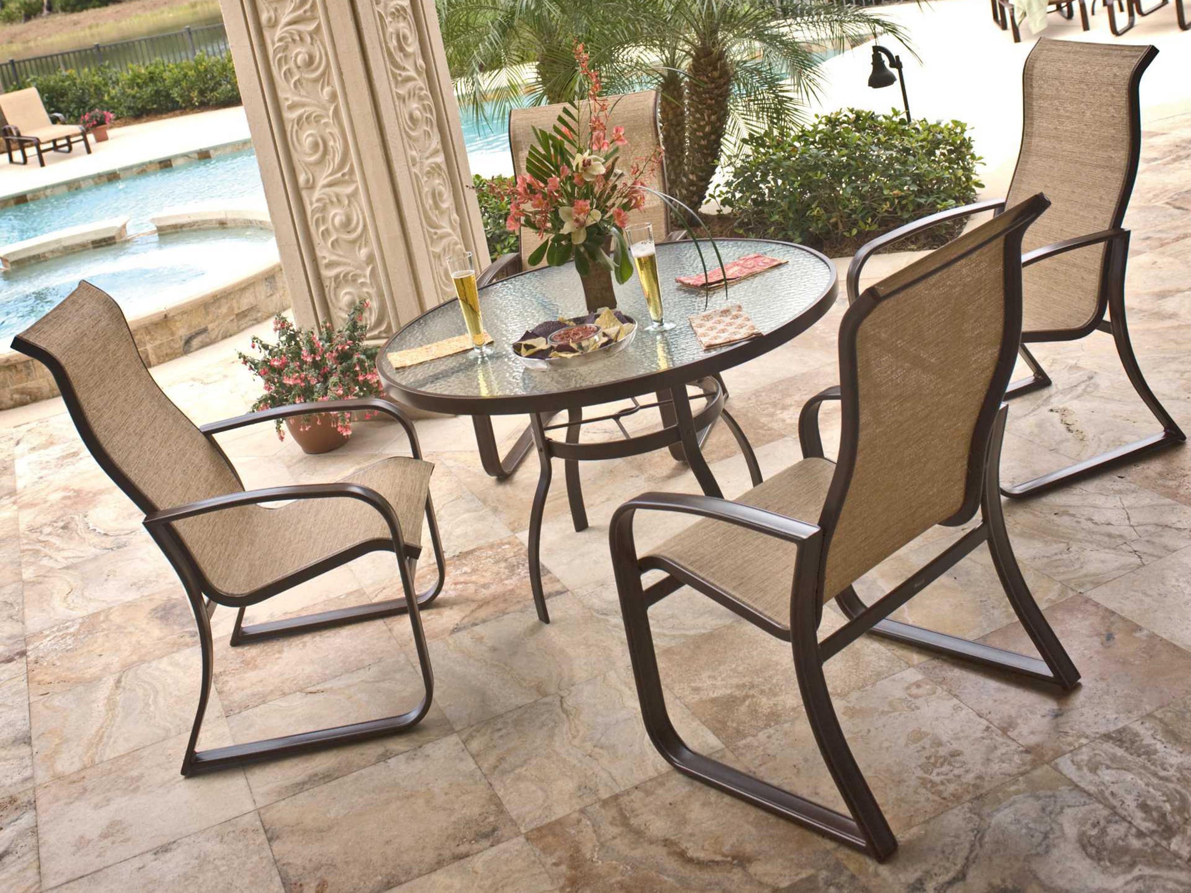 Woodard Cayman Isle Sling Aluminum Outdoor Patio Dining Set