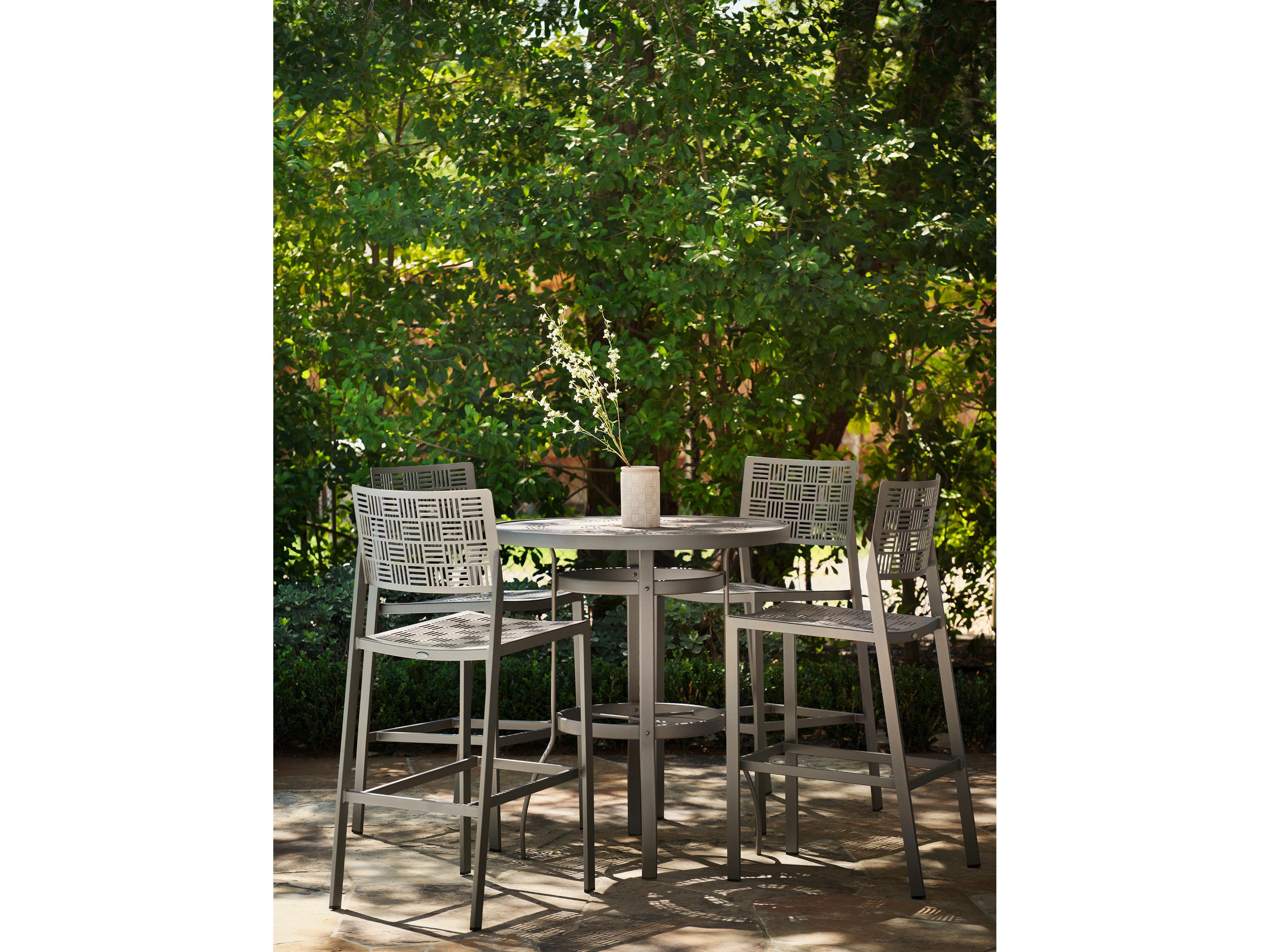 Woodard New Century Wrought Iron Outdoor Patio Dining Set
