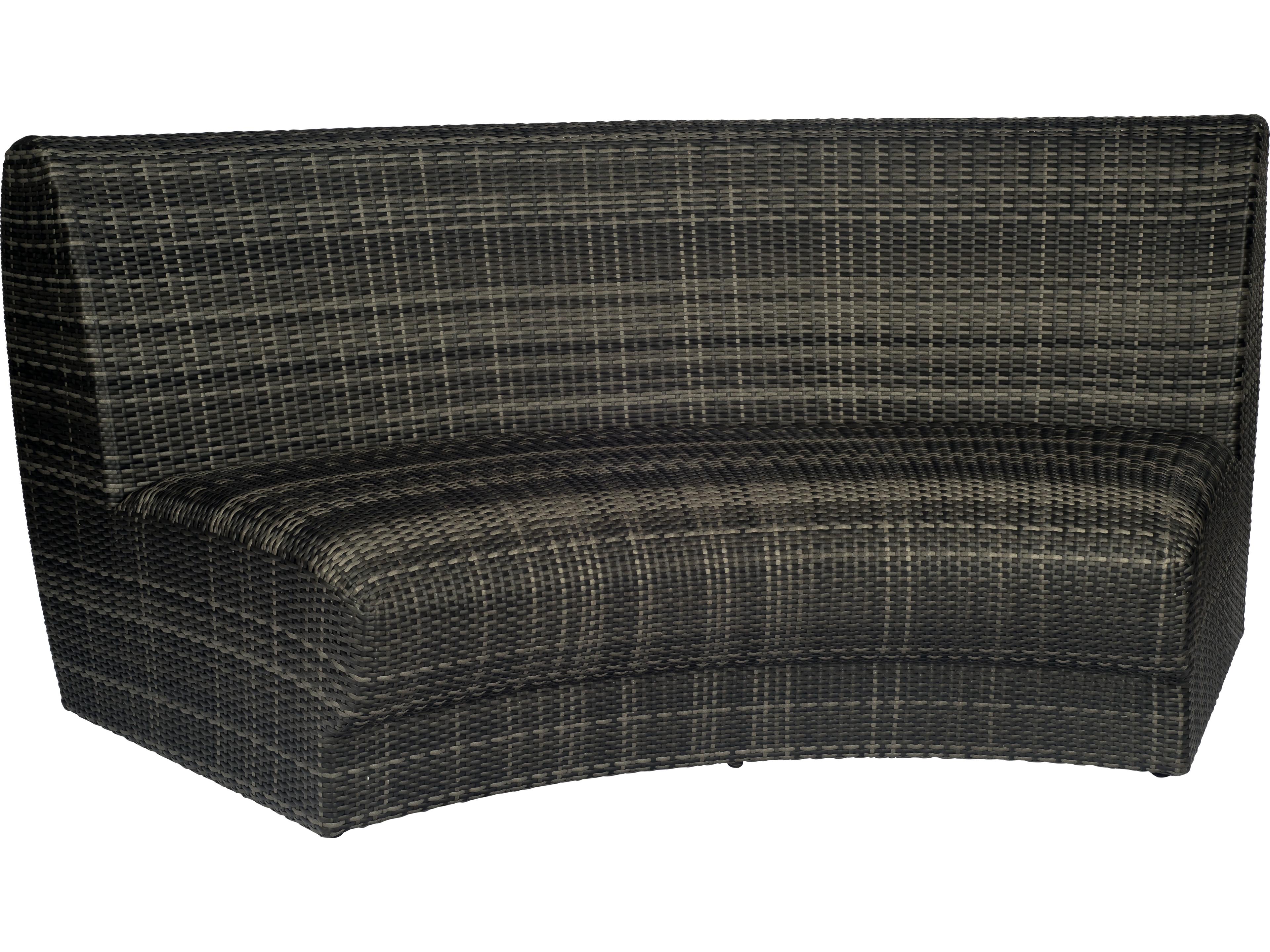 Woodard Geni Wicker Charcoal Gray Genie Curved Outdoor Patio Sofa