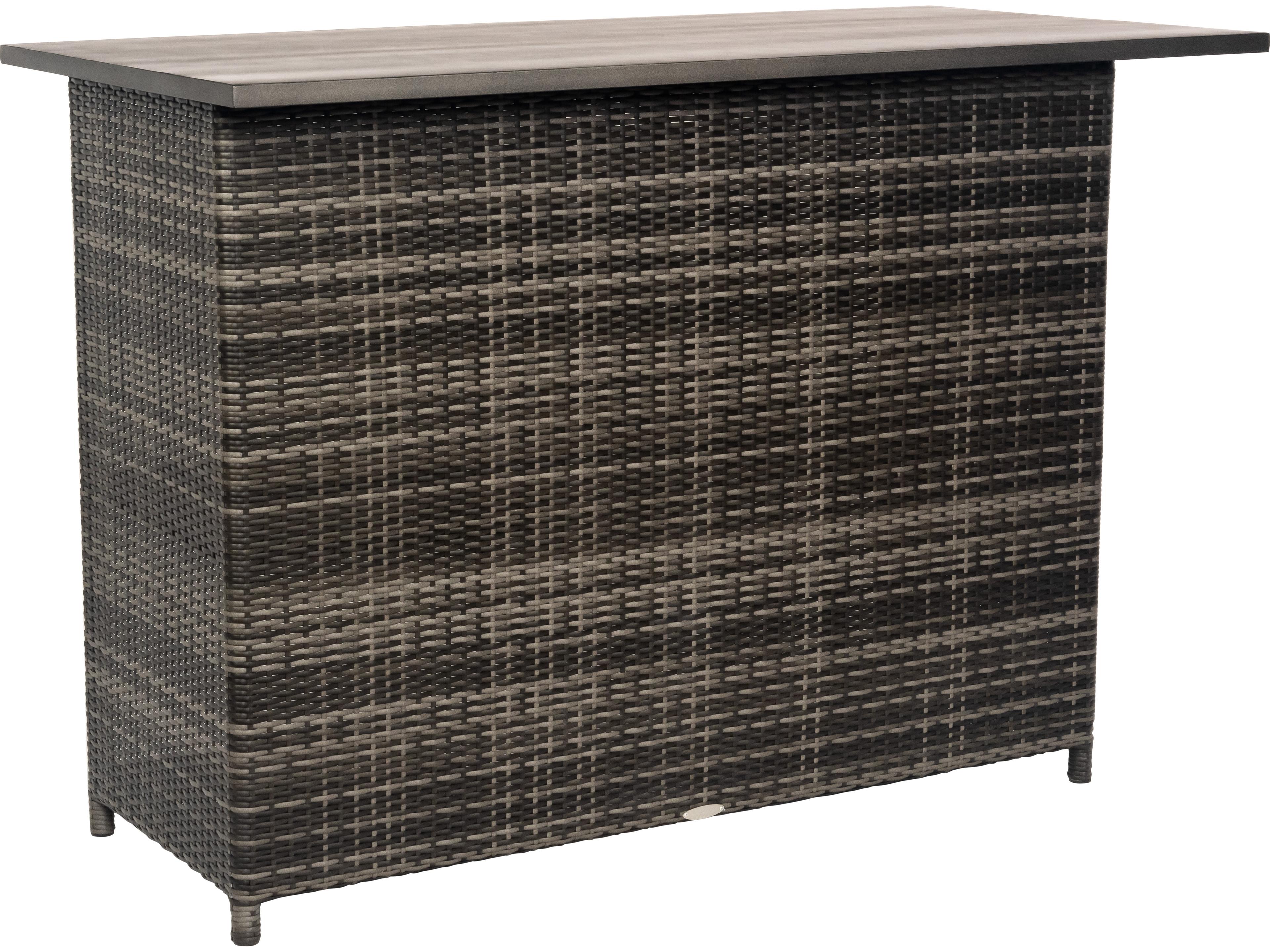 Woodard Geni Wicker Charcoal Gray Bar Island