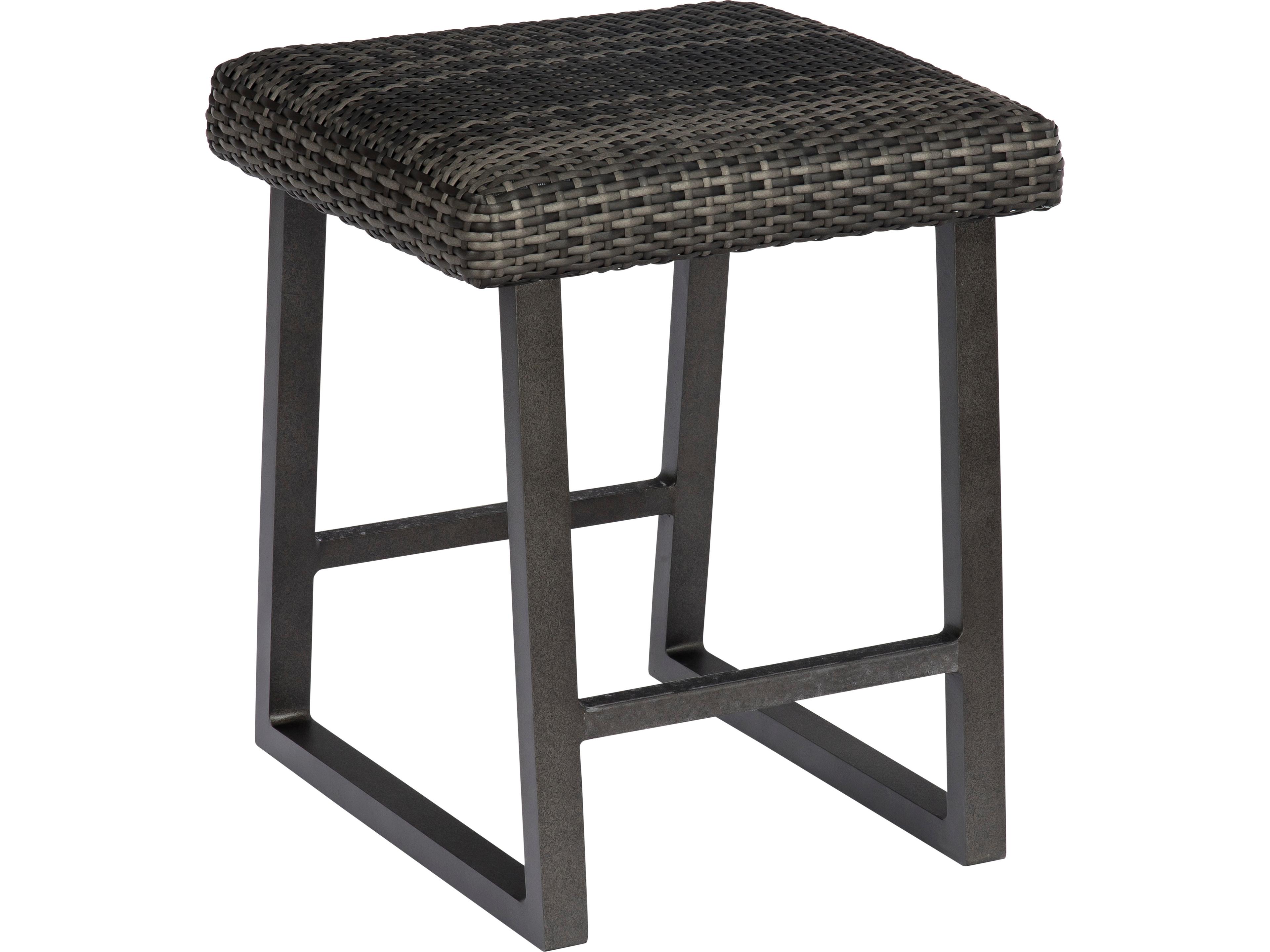 Woodard Harper Wicker Charcoal Gray Harper Backless Patio Counter Stool