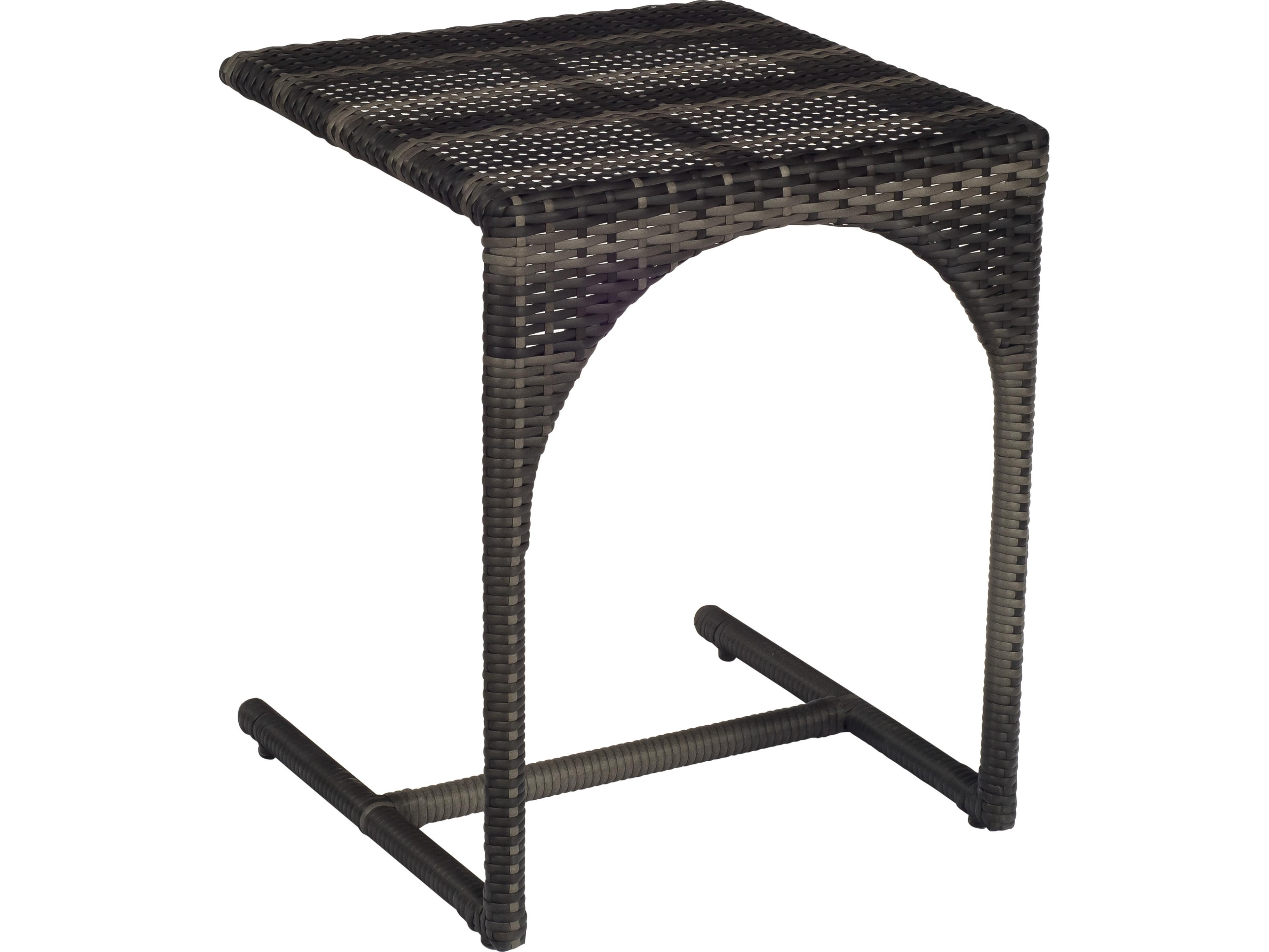 Woodard Harper Wicker Charcoal Gray Square C Outdoor End Table