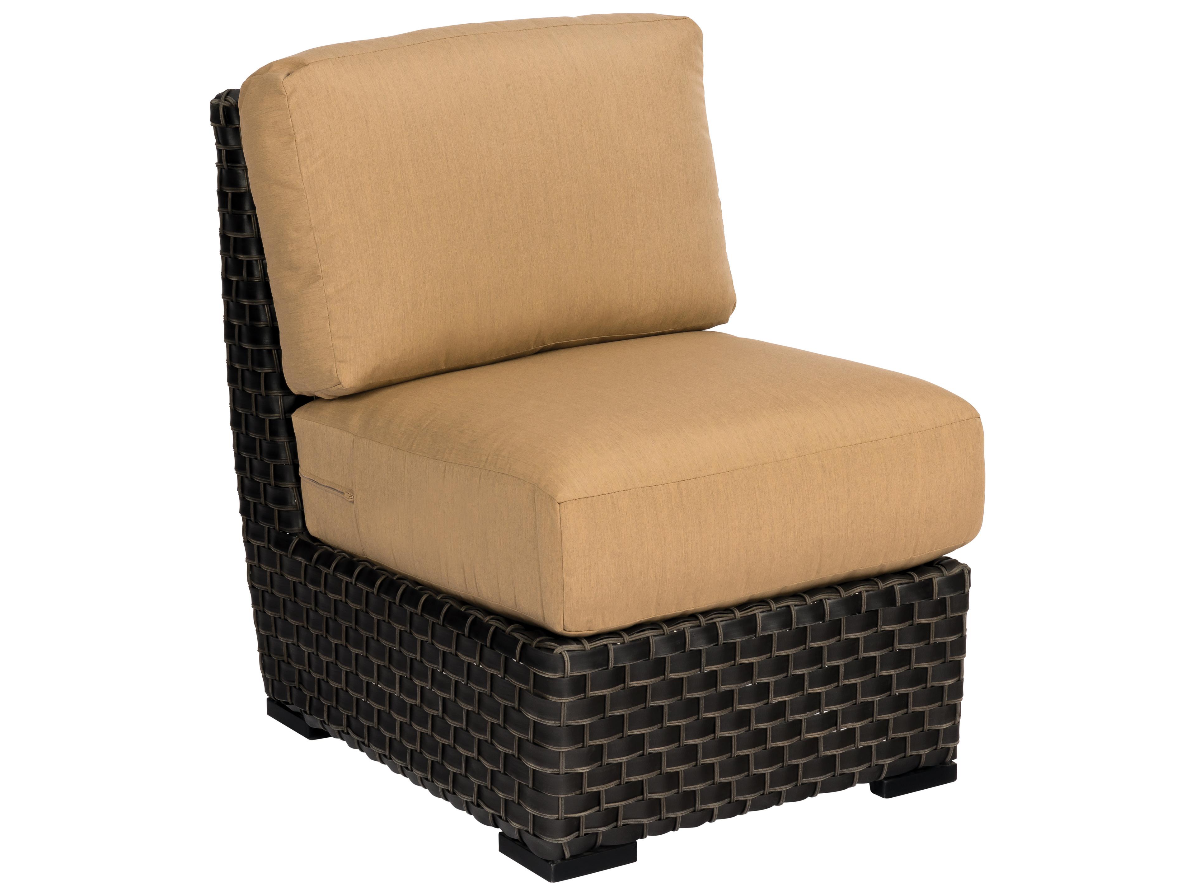 Woodard Cooper Wicker Amazon Mahogany Modular Patio Lounge Chair