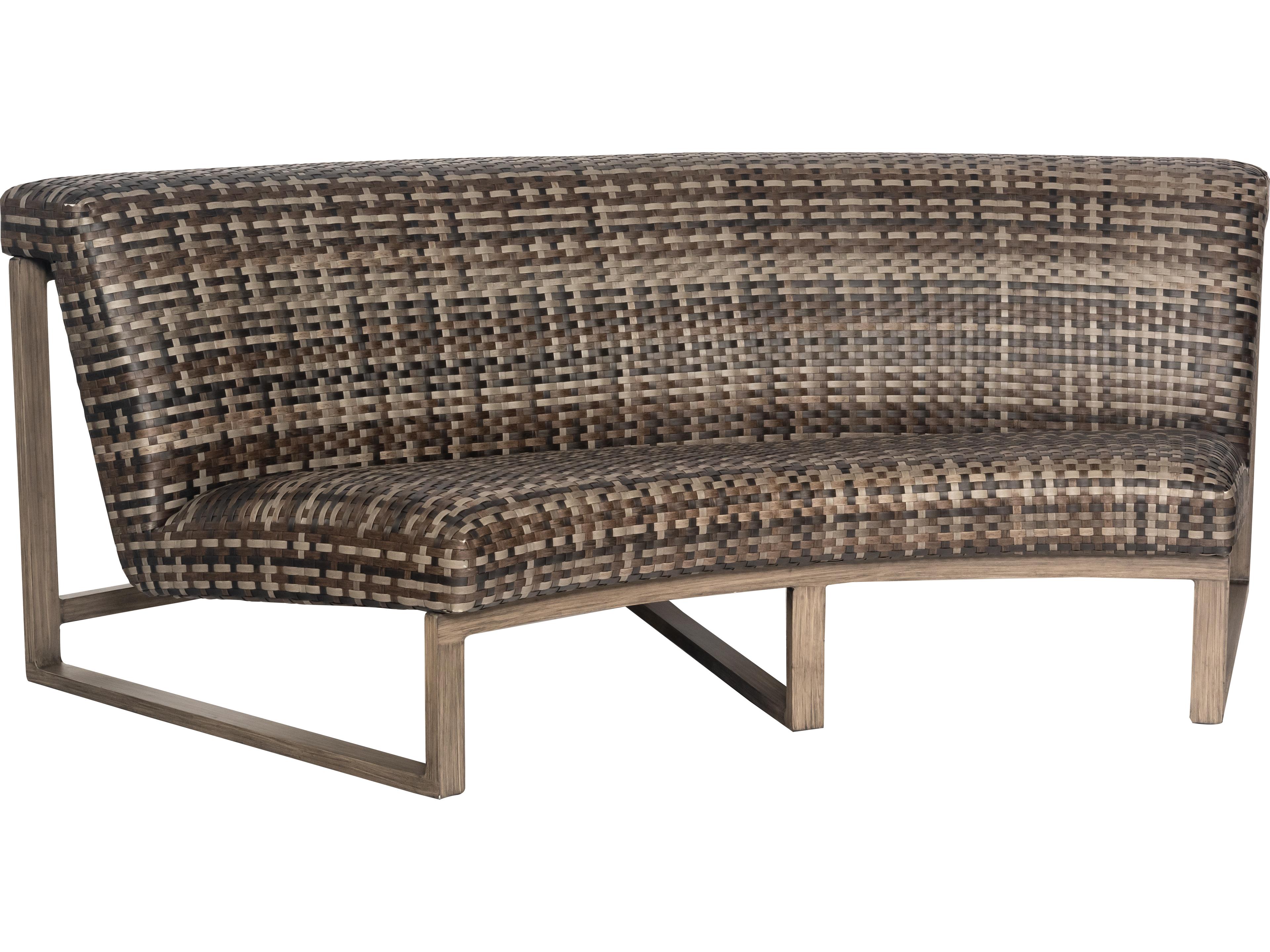 Woodard Reunion Wicker Calico Curved Outdoor Sofa