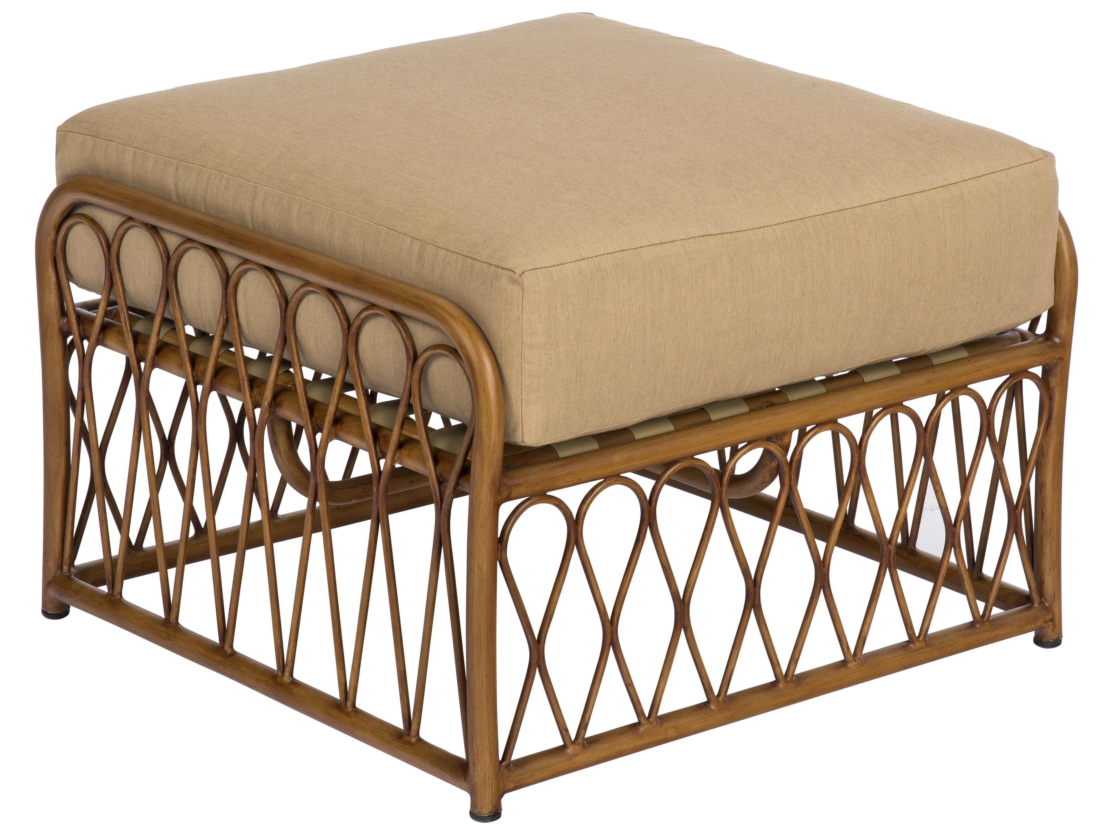 Woodard Cane Aluminum Cane Outdoor Patio Ottoman