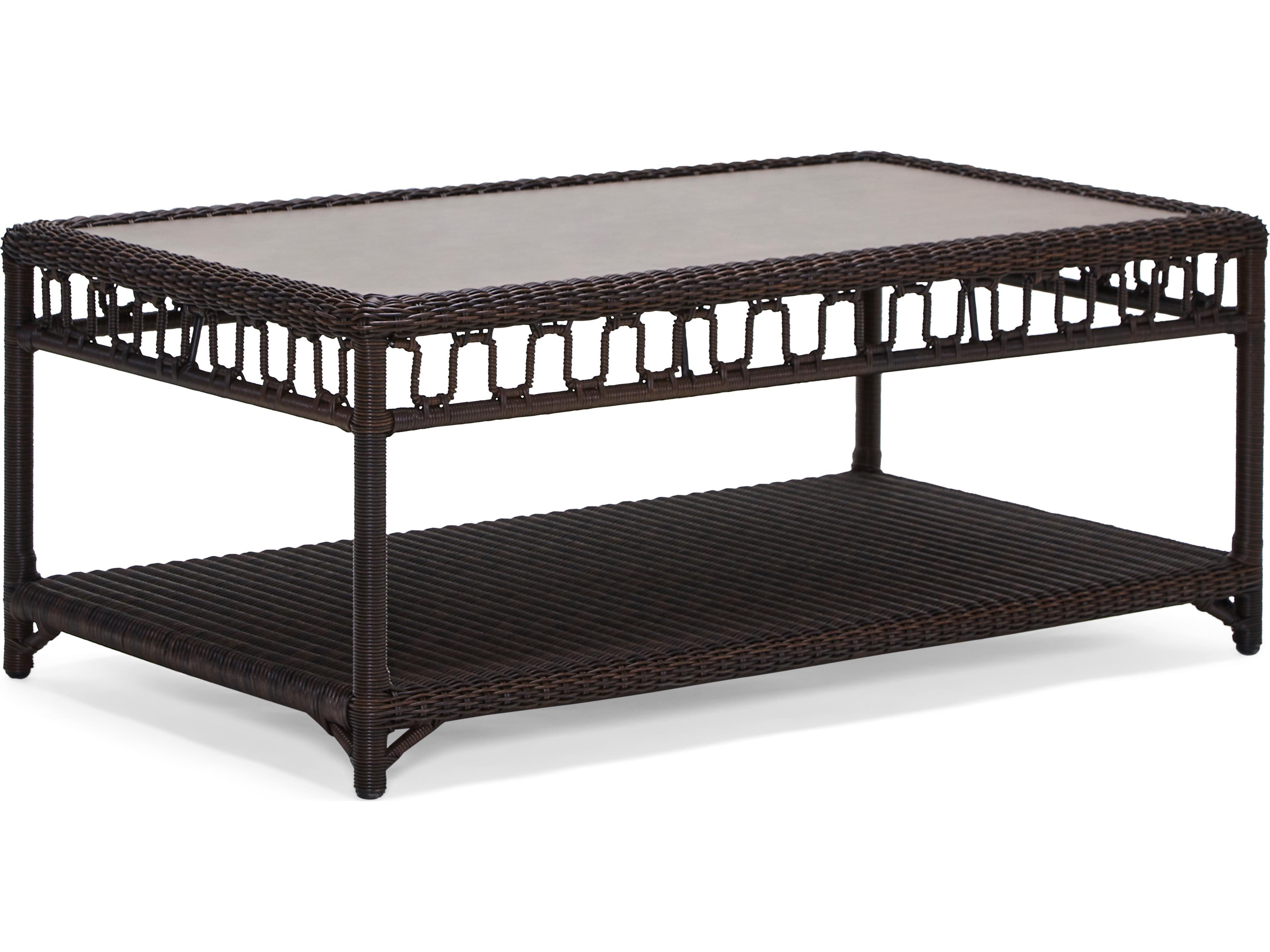 Woodard Alexa Hampton San Michele Wicker Rectangular Patio Coffee Table