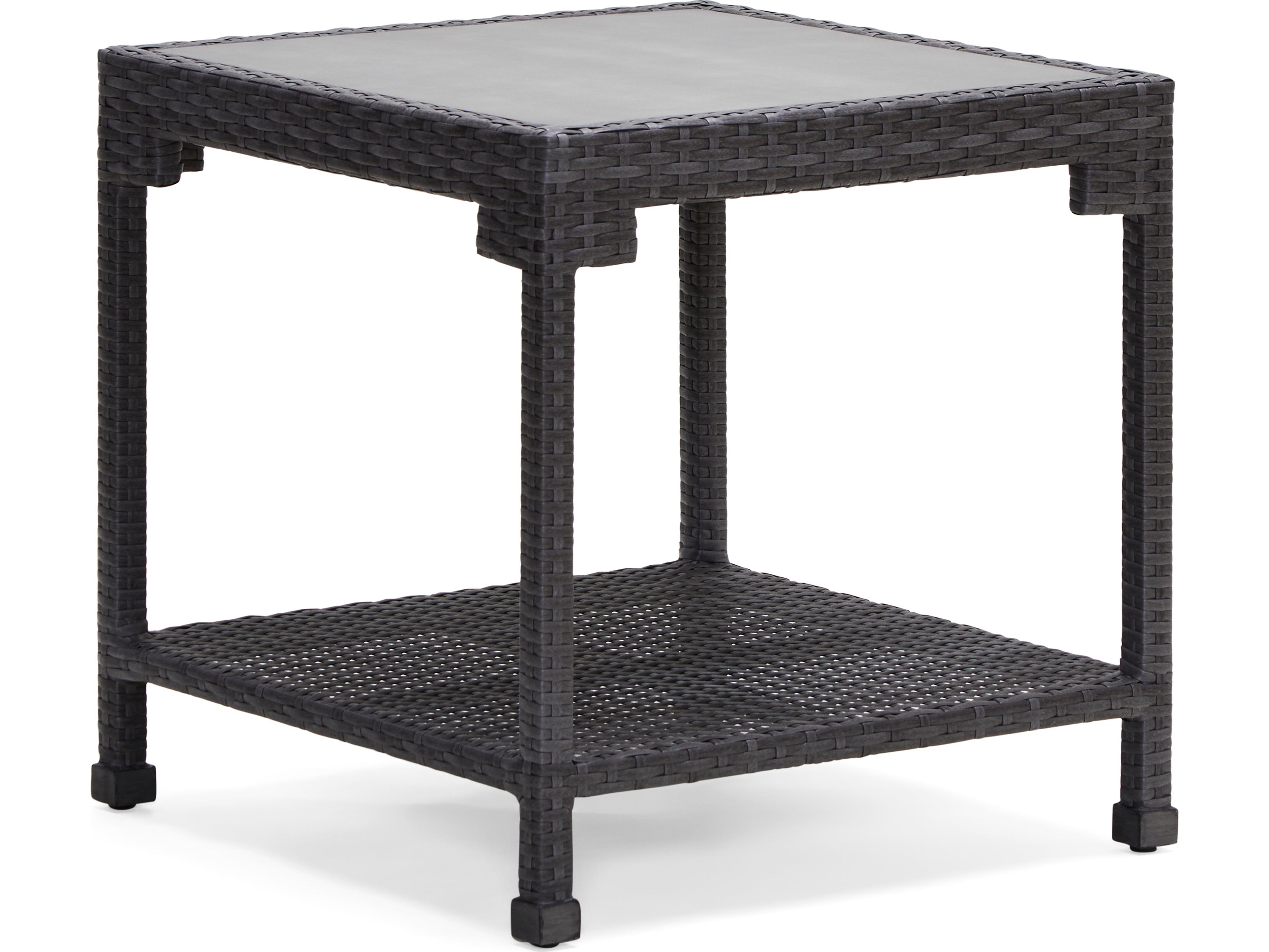 Woodard Alexa Hampton Lorenzo Wicker Square Patio Side Table