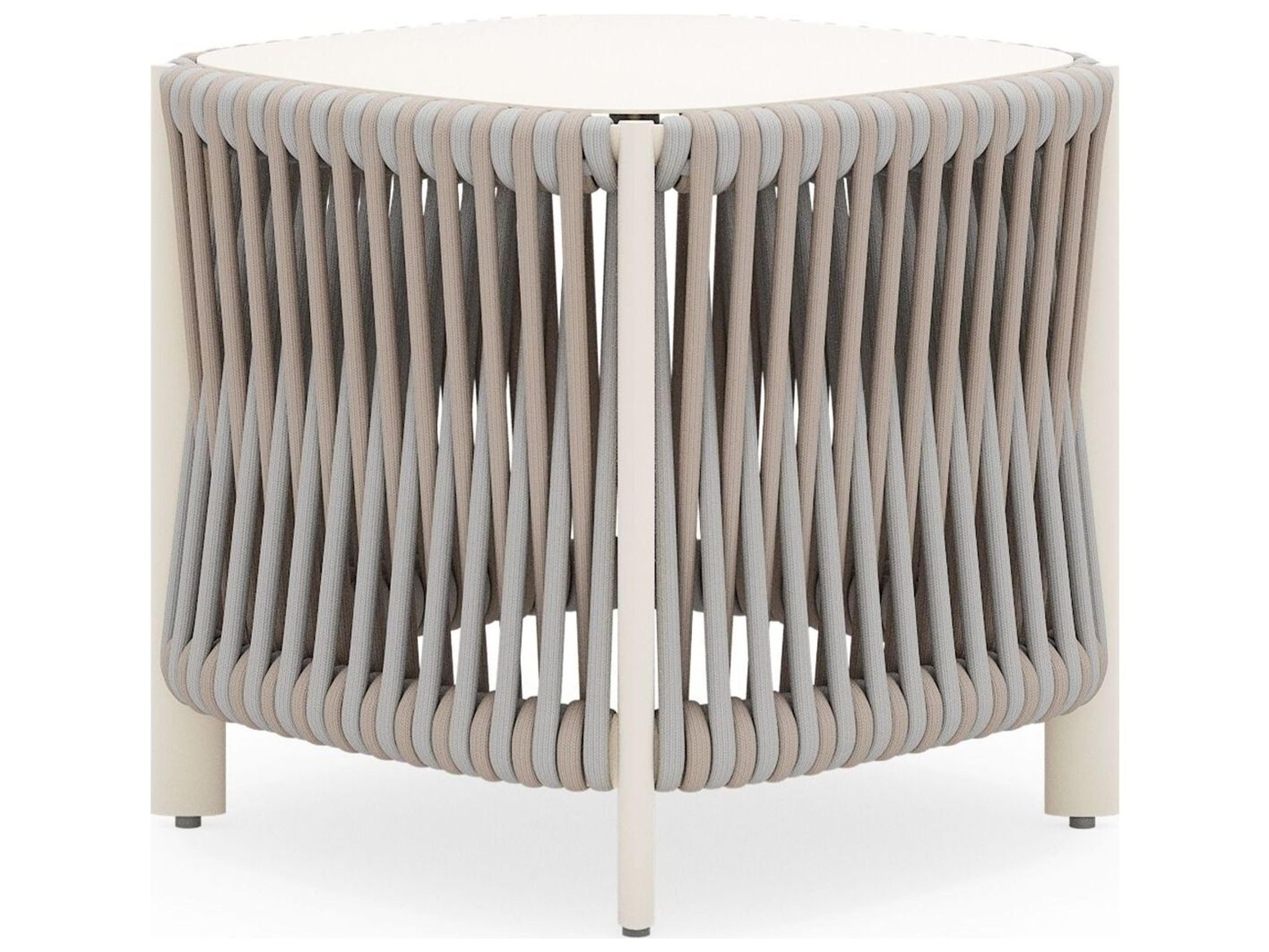 Woodard Eve Aluminum Square End Table