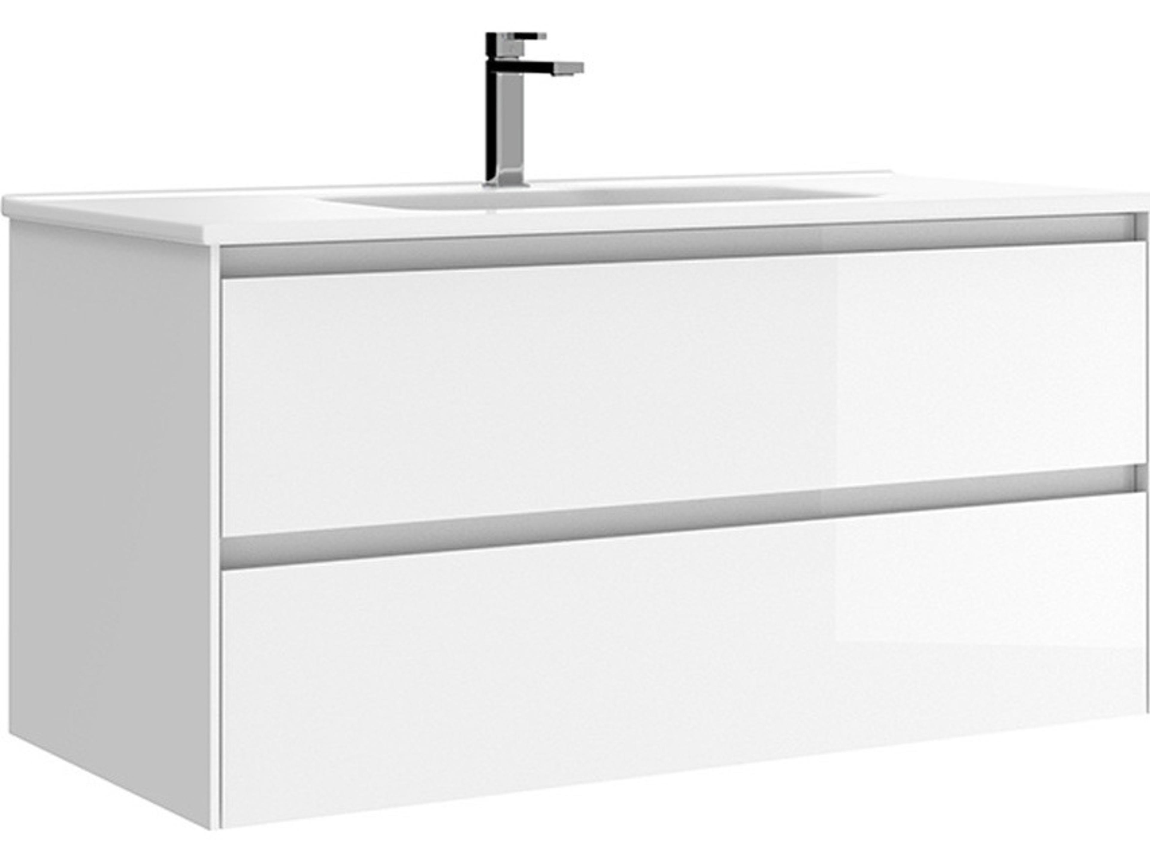 WS Bath Collections Perla Glossy White Vanity