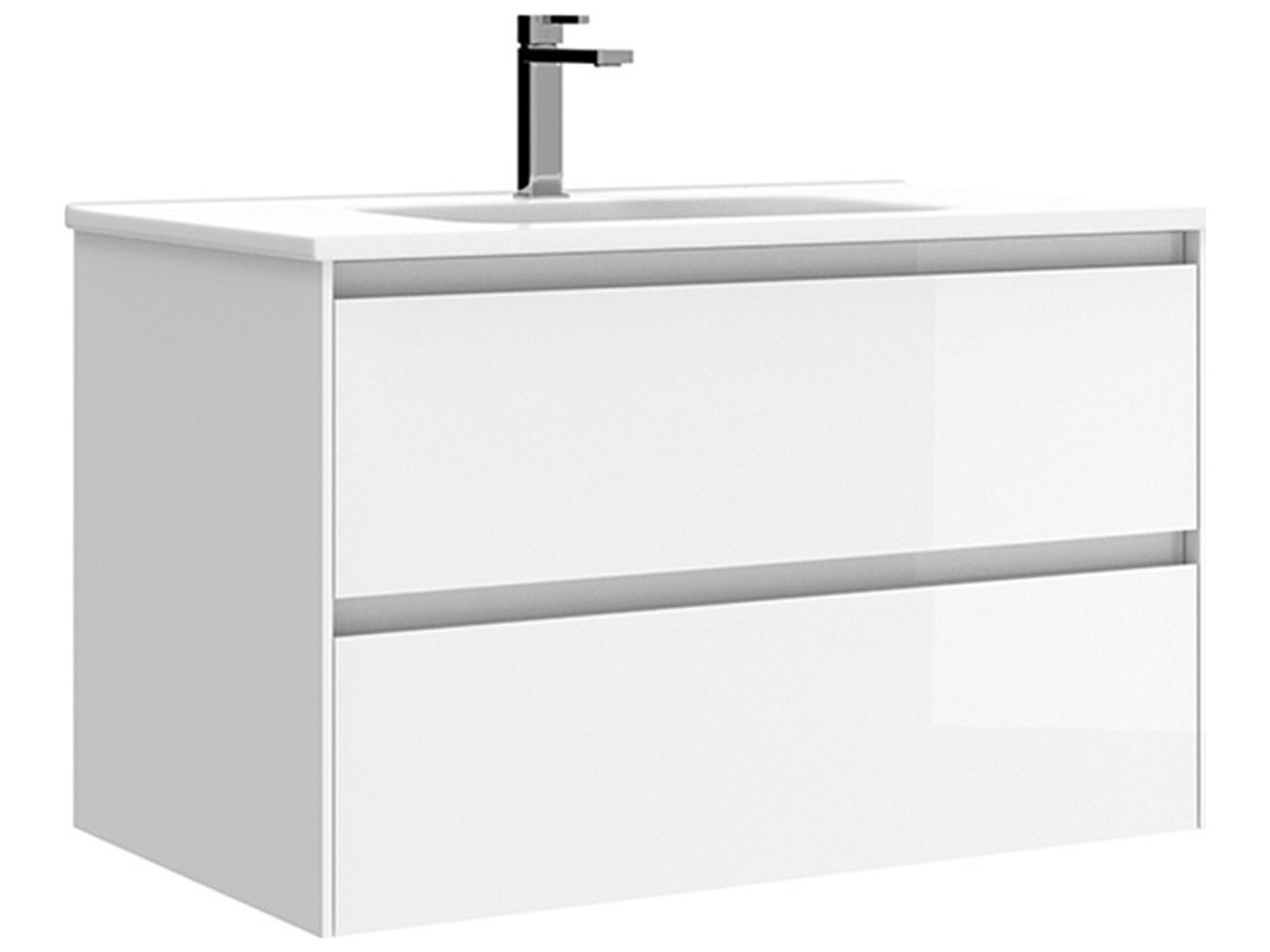 WS Bath Collections Perla Glossy White Vanity