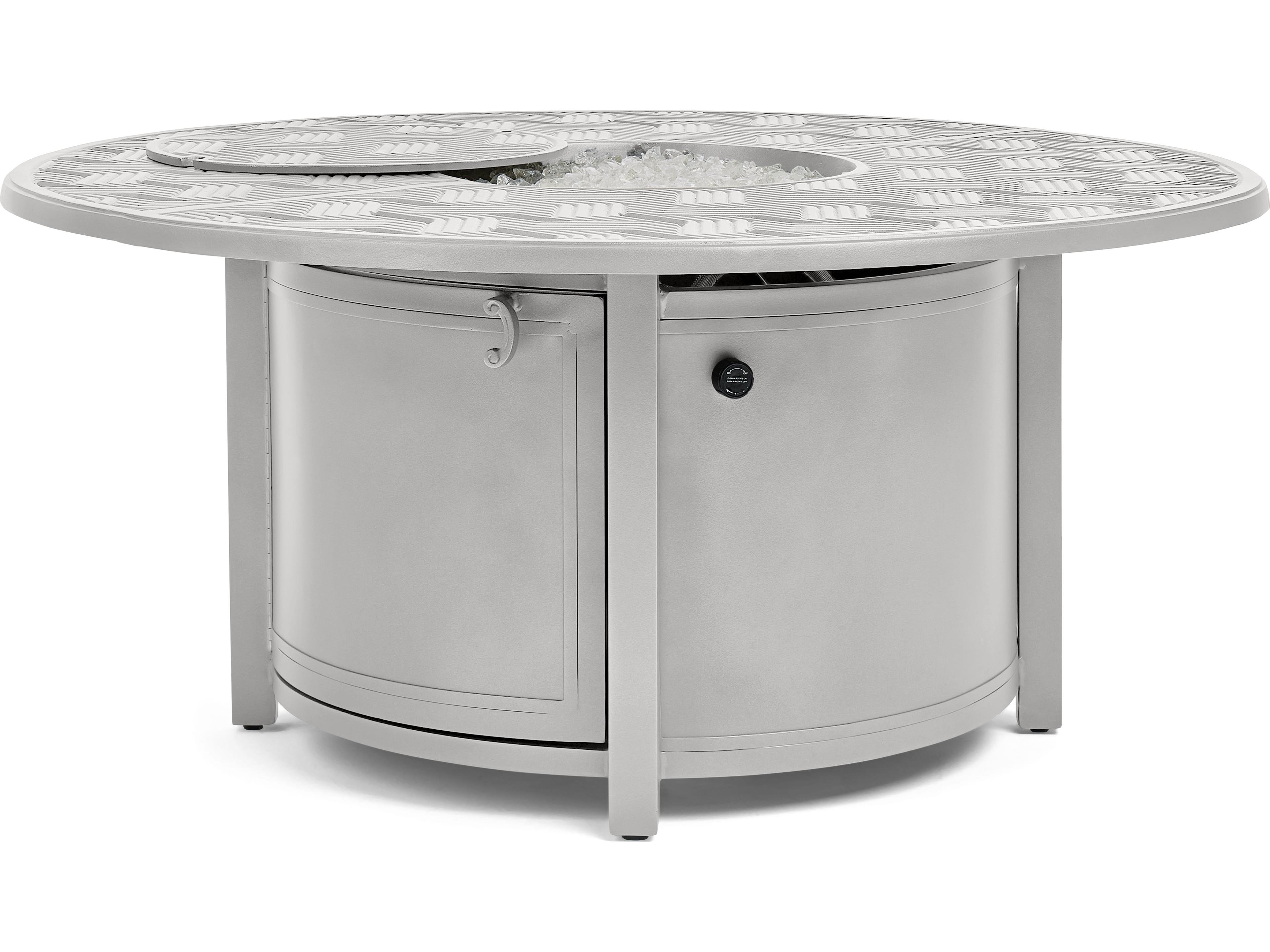 Winston Quick Ship Merge Aluminum Round Outdoor Fire Pit Table