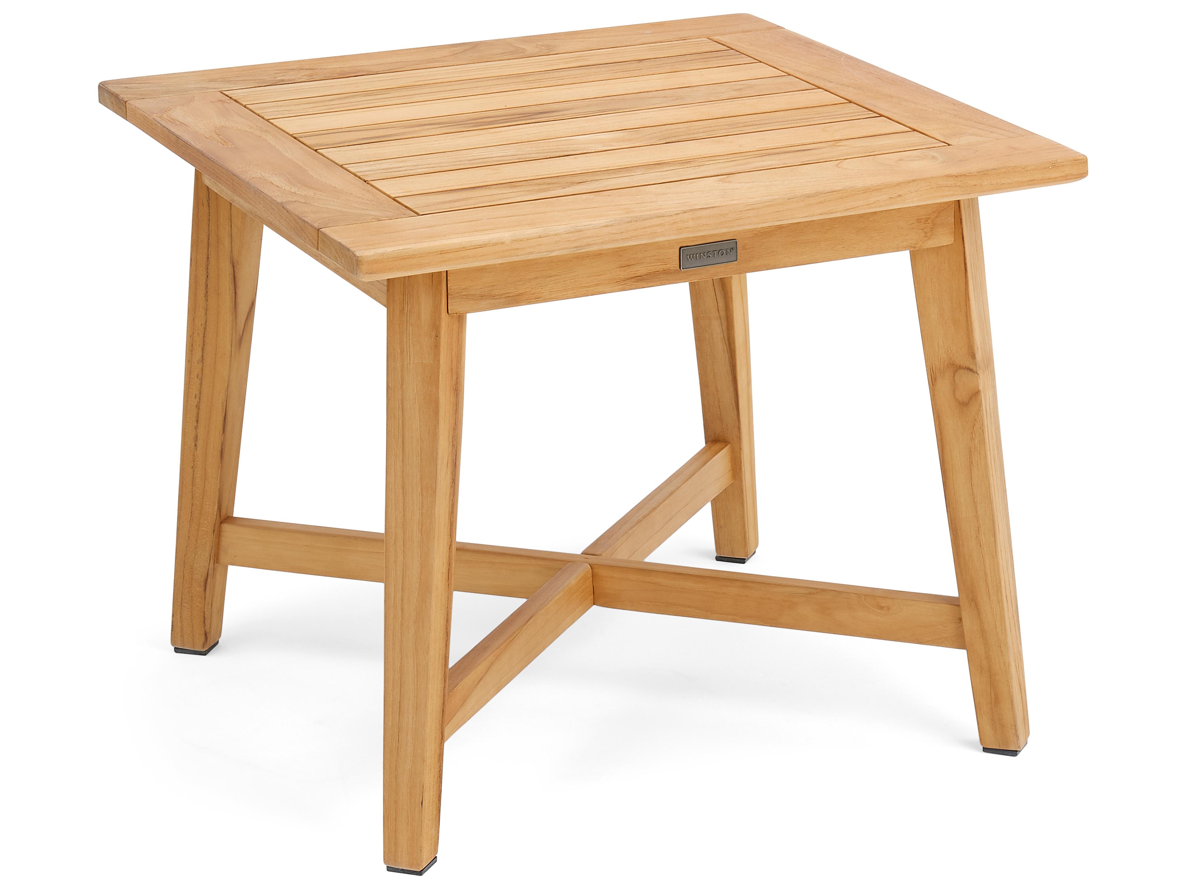 Winston Quick Ship All-Natural Teak Square Patio Side Table