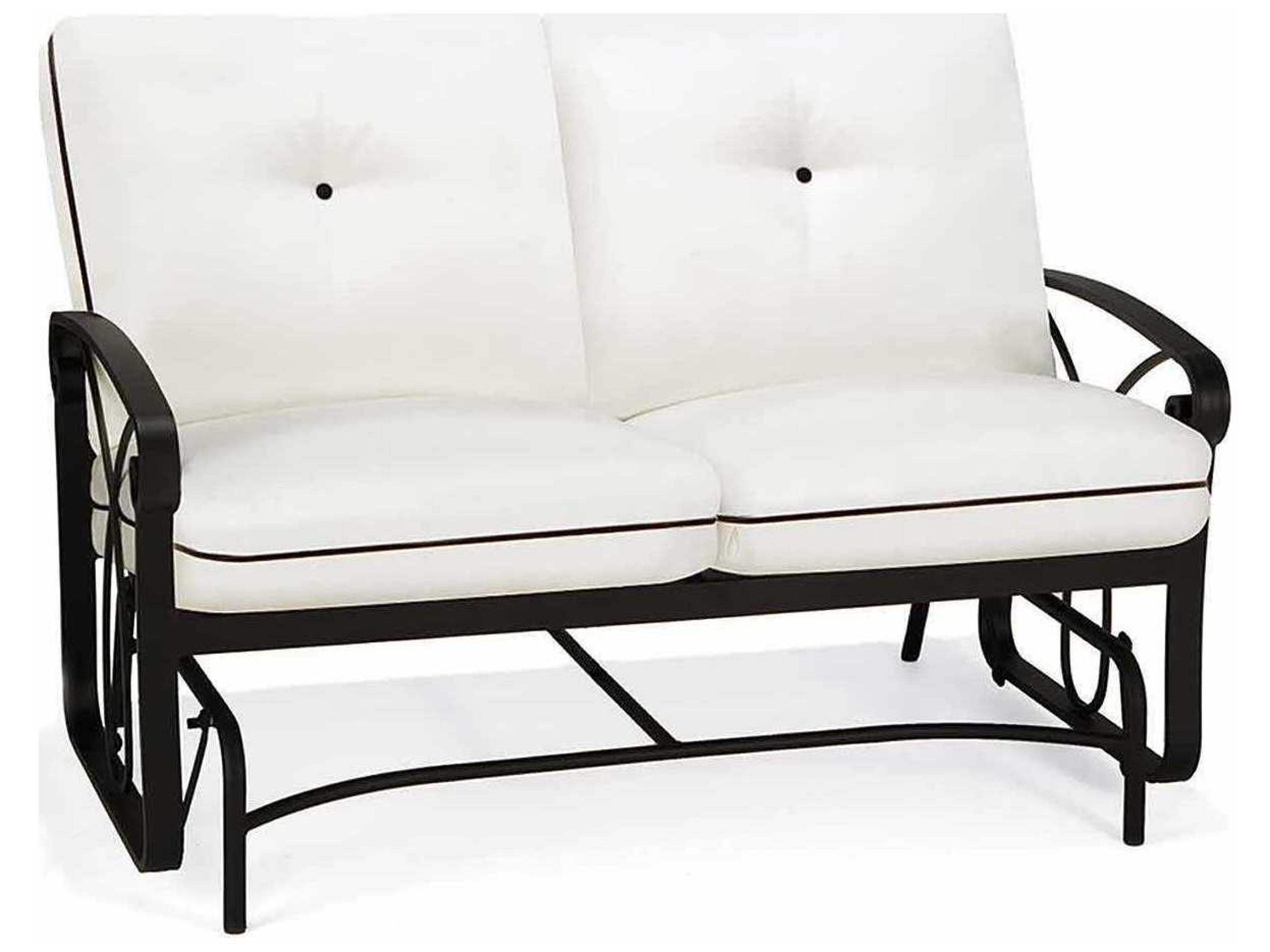 Winston Palazzo Cushion Aluminum Arm Loveseat Glider