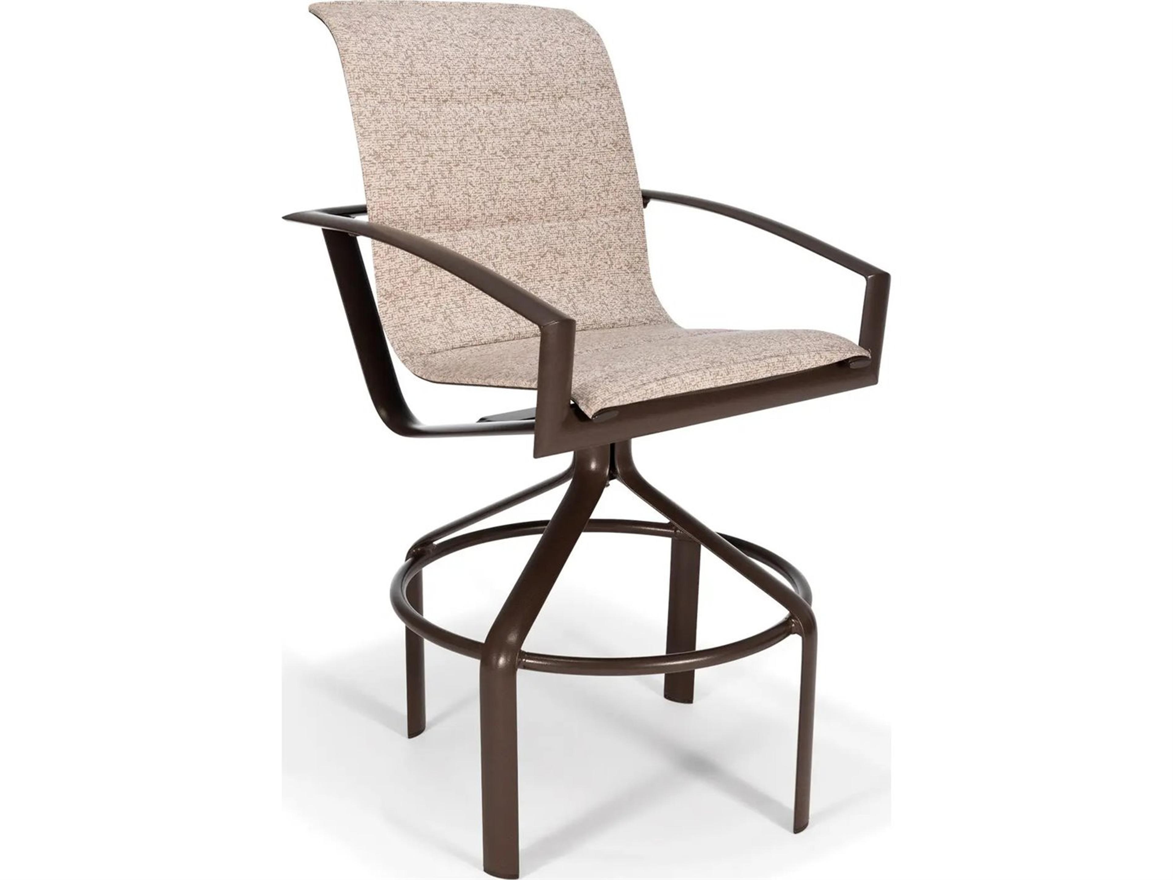 Winston Icon Padded Sling Aluminum High Back Swivel Bar Stool