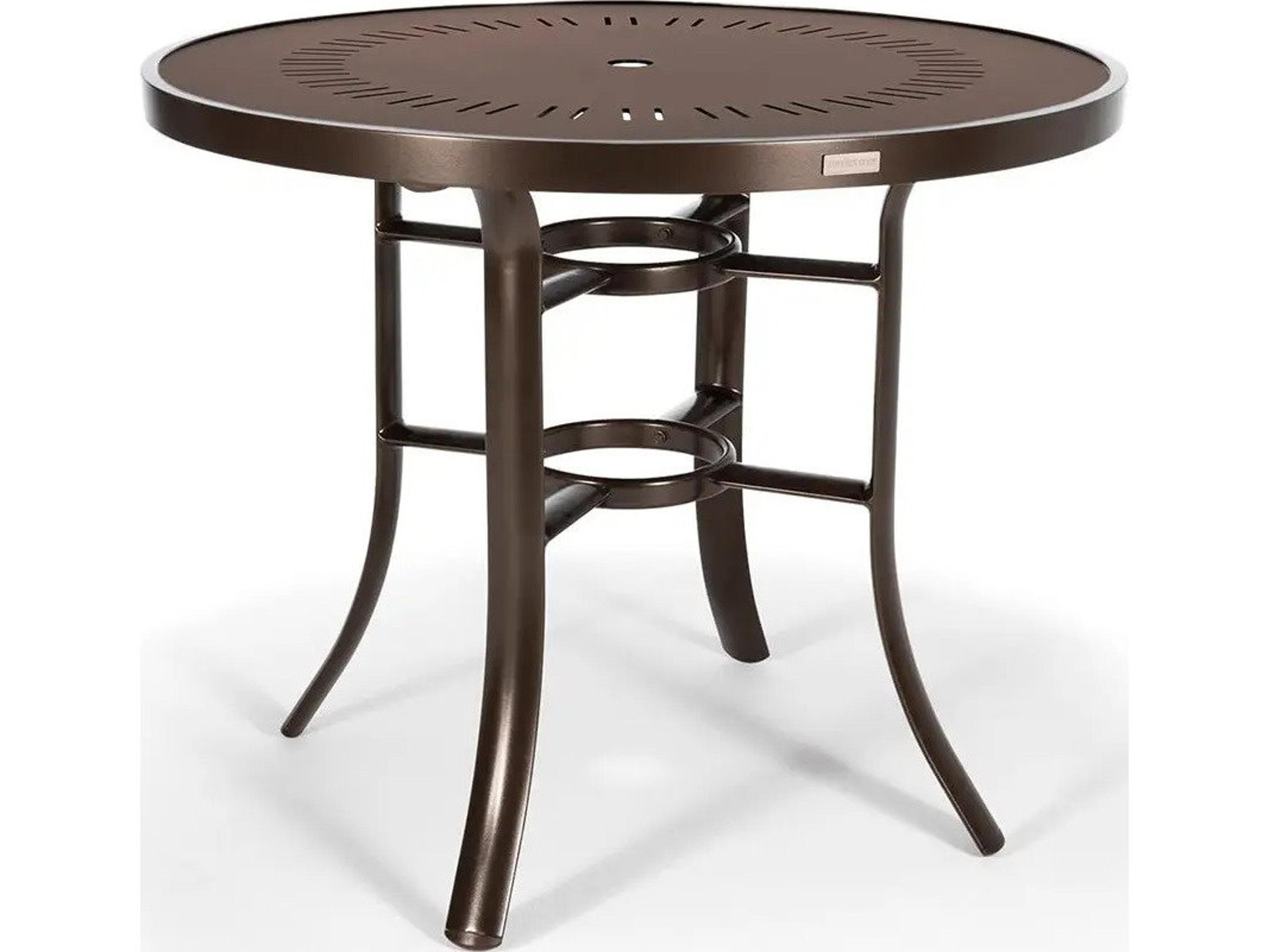 Winston Icon Aluminum 42" Round KD Counter Table with Umbrella Hole