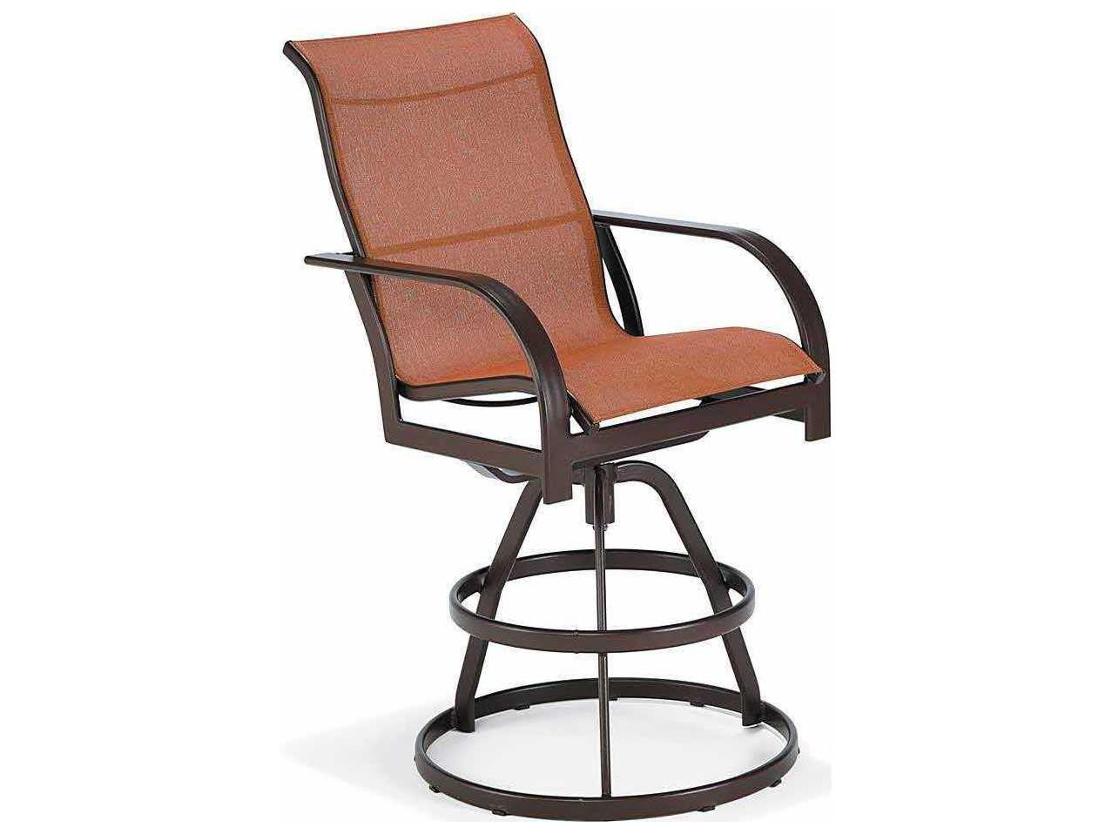 Key West Sling Aluminum Arm Swivel Outdoor Bar Stool