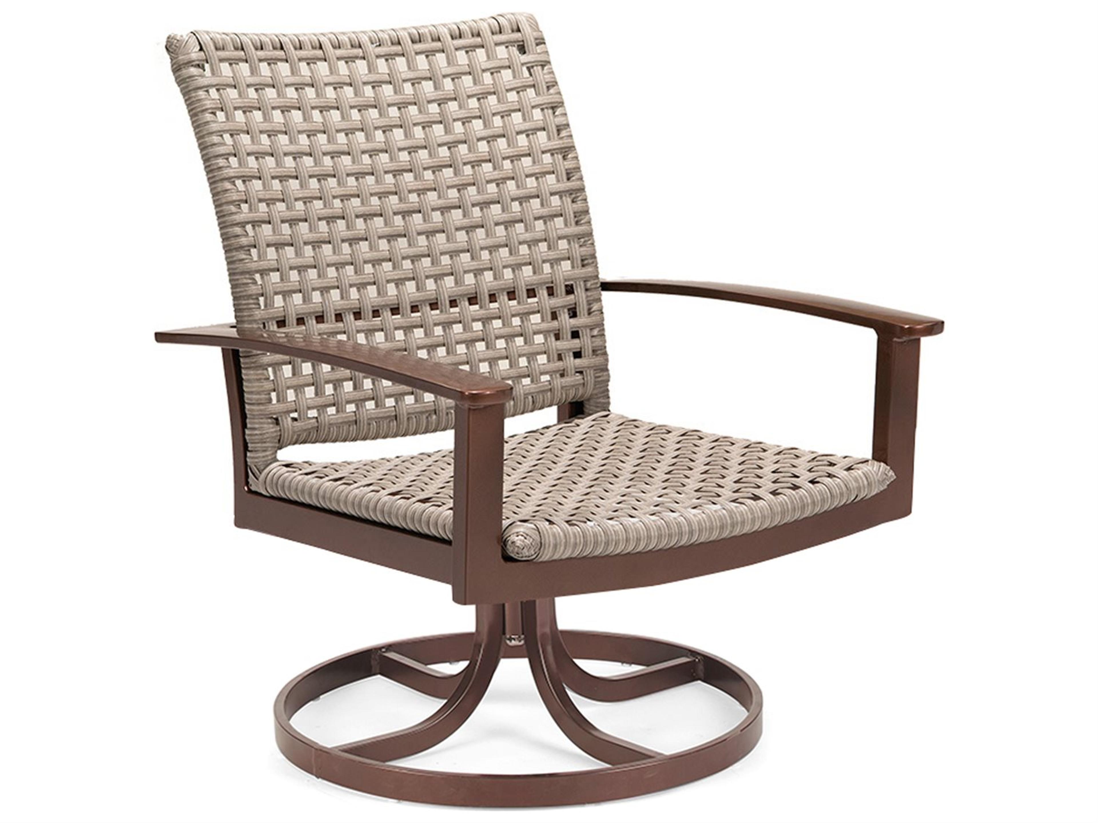 Winston Jasper Woven Aluminum Swivel Dining Arm Chair