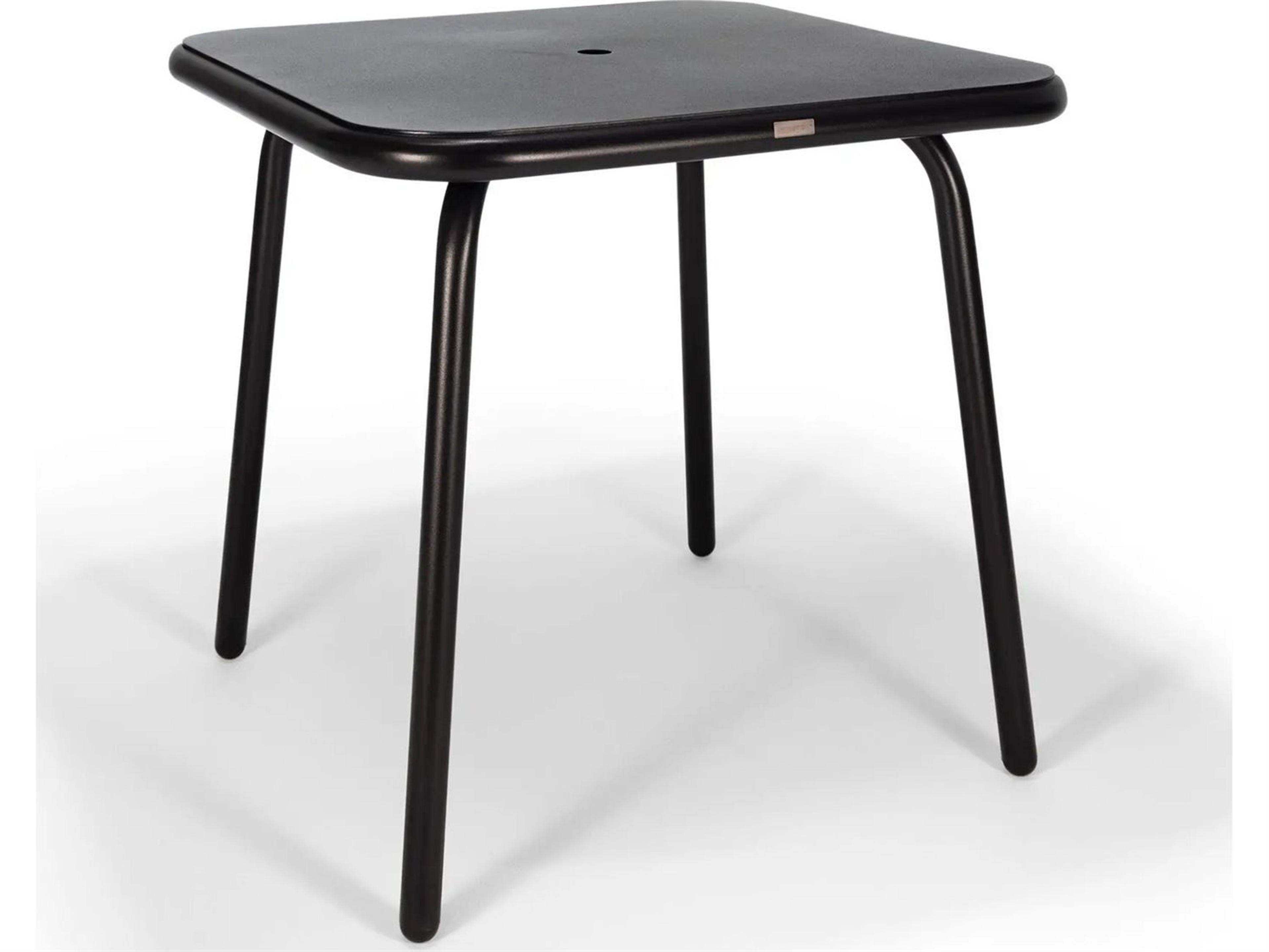 Winston Holsen Aluminum 42" Square Rigid Bar Height Table with Umbrella Hole