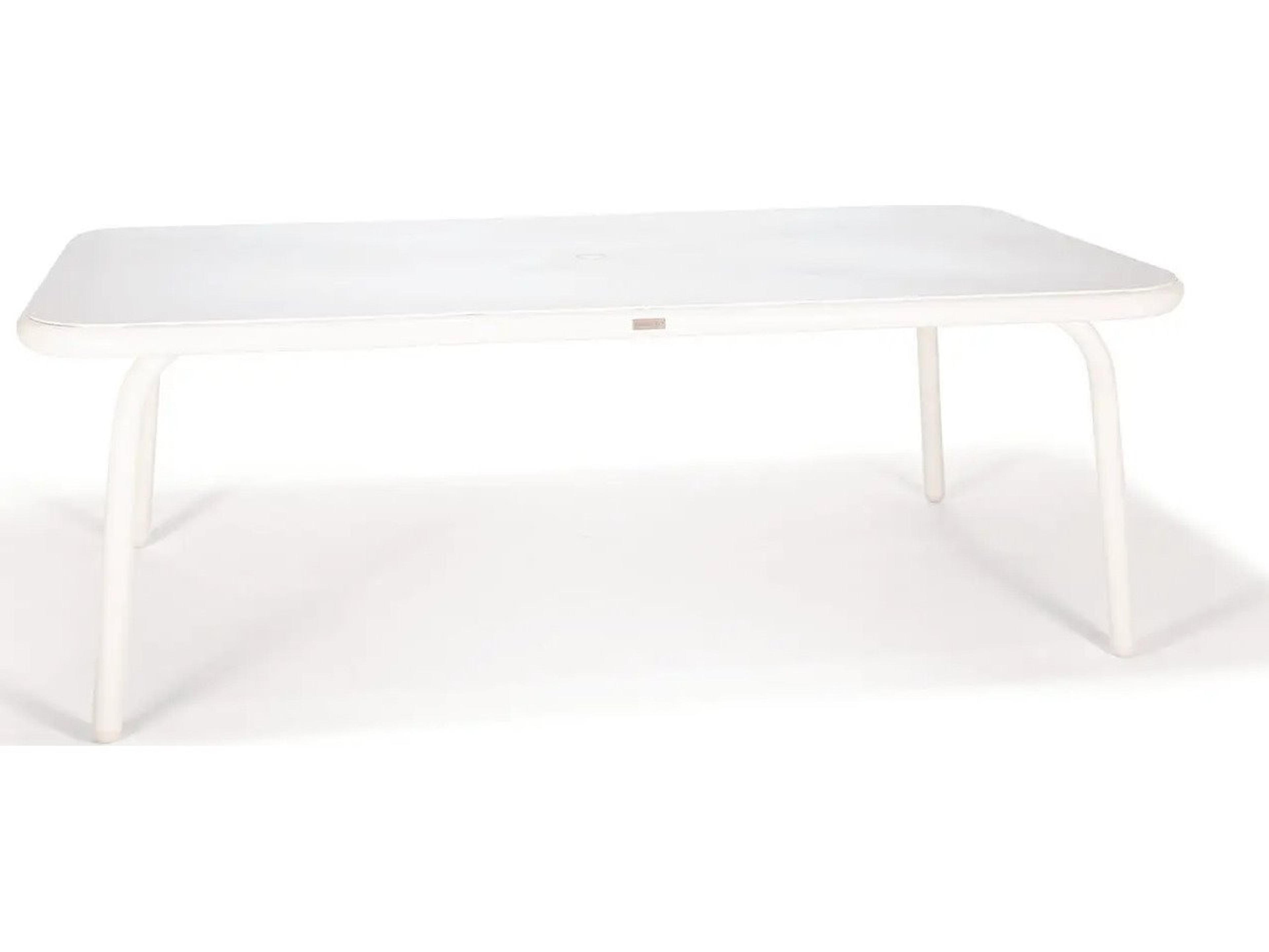 Winston Holsen Aluminum 84" x 42" Rectangular KD Dining Table with Umbrella Hole