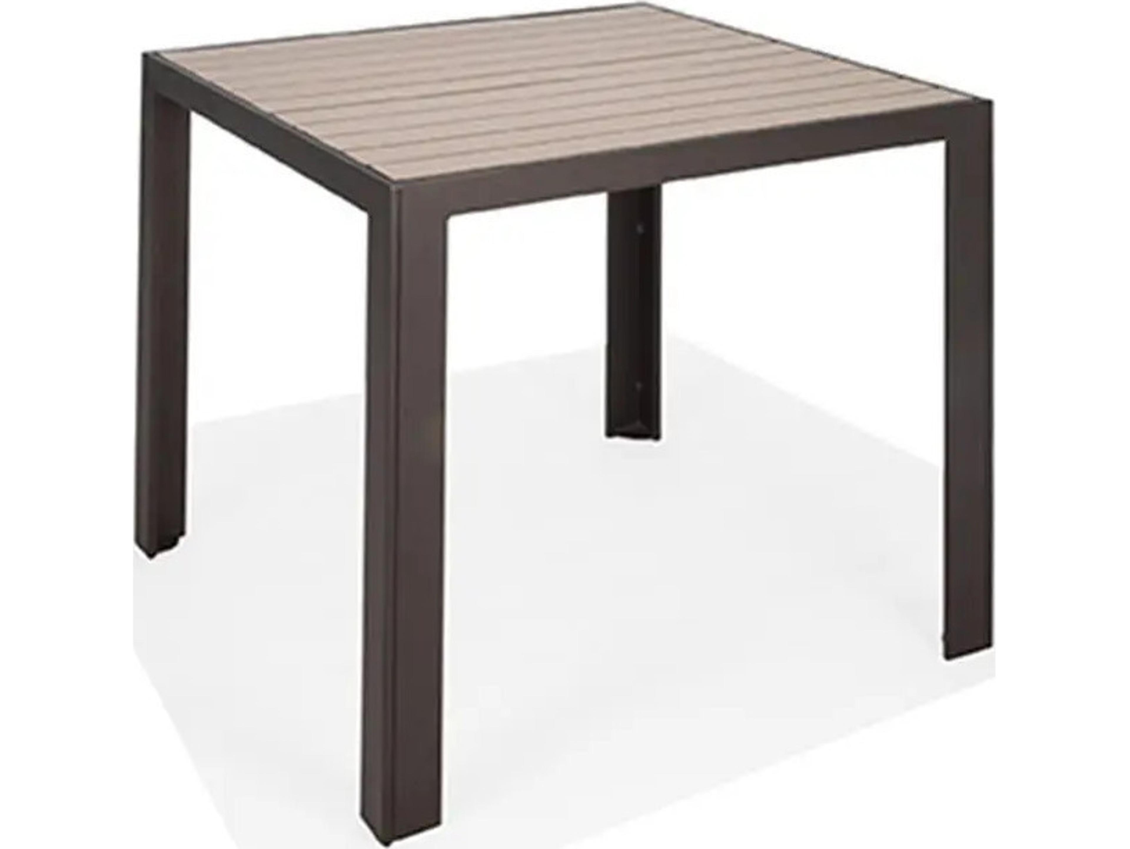 Winston Hamilton Slat HDPE 36" Square Bar Height Table with Umbrella Hole