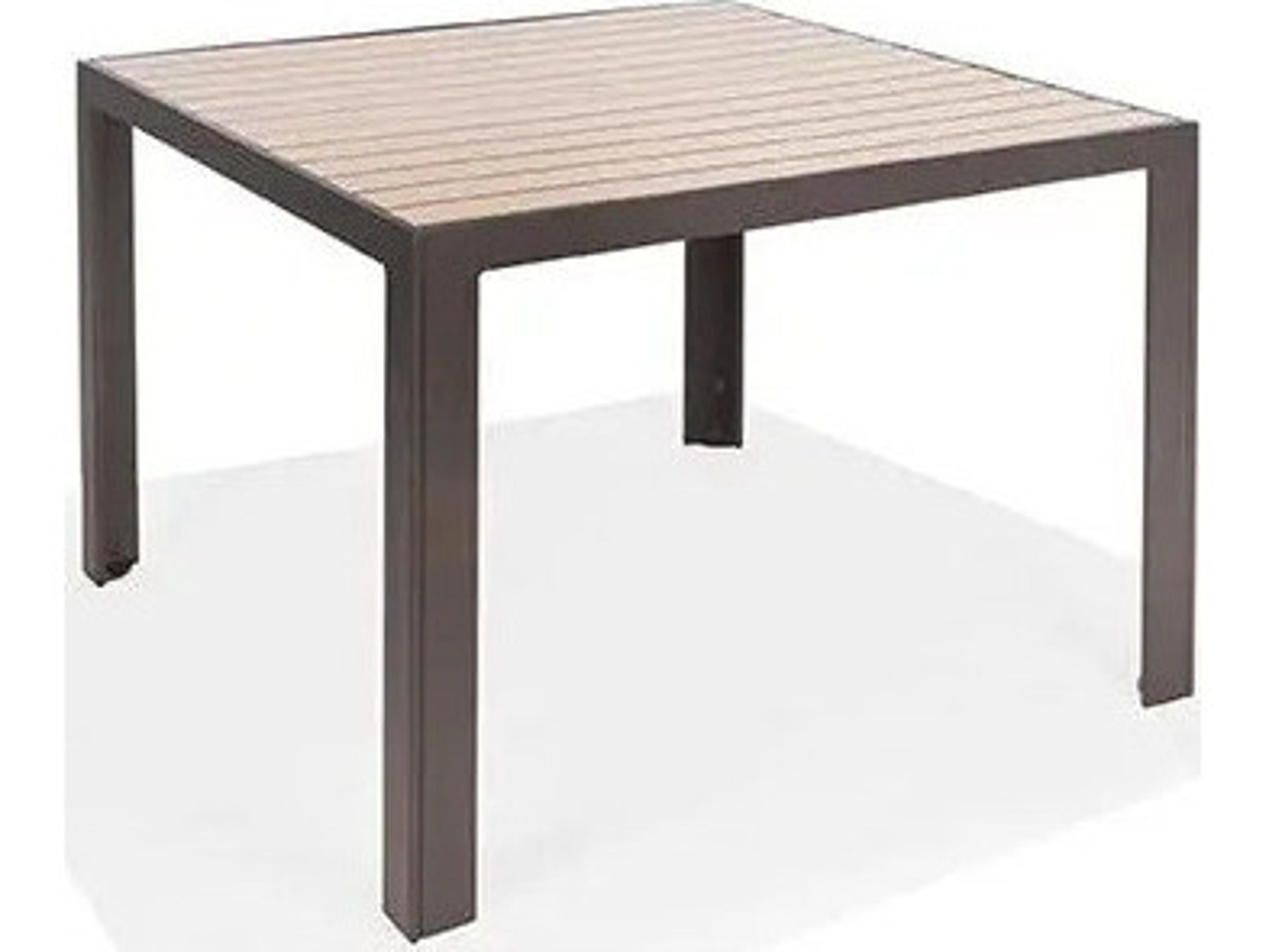 Winston Hamilton Slat HDPE 42" Square Counter Height Table with Umbrella Hole