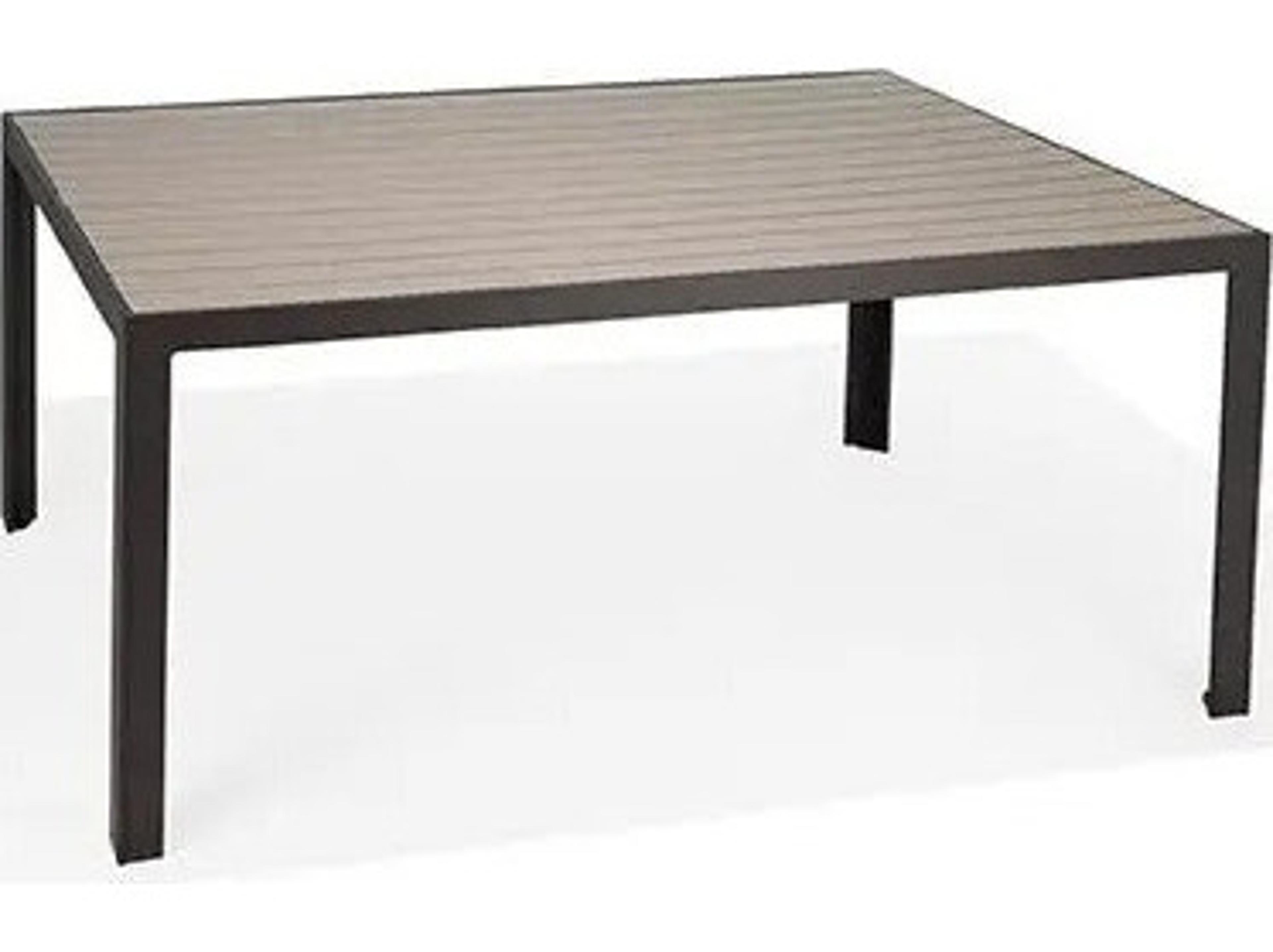 Winston Hamilton Slat HDPE 84" x 42" Rectangular Counter Height Table with Umbrella Hole