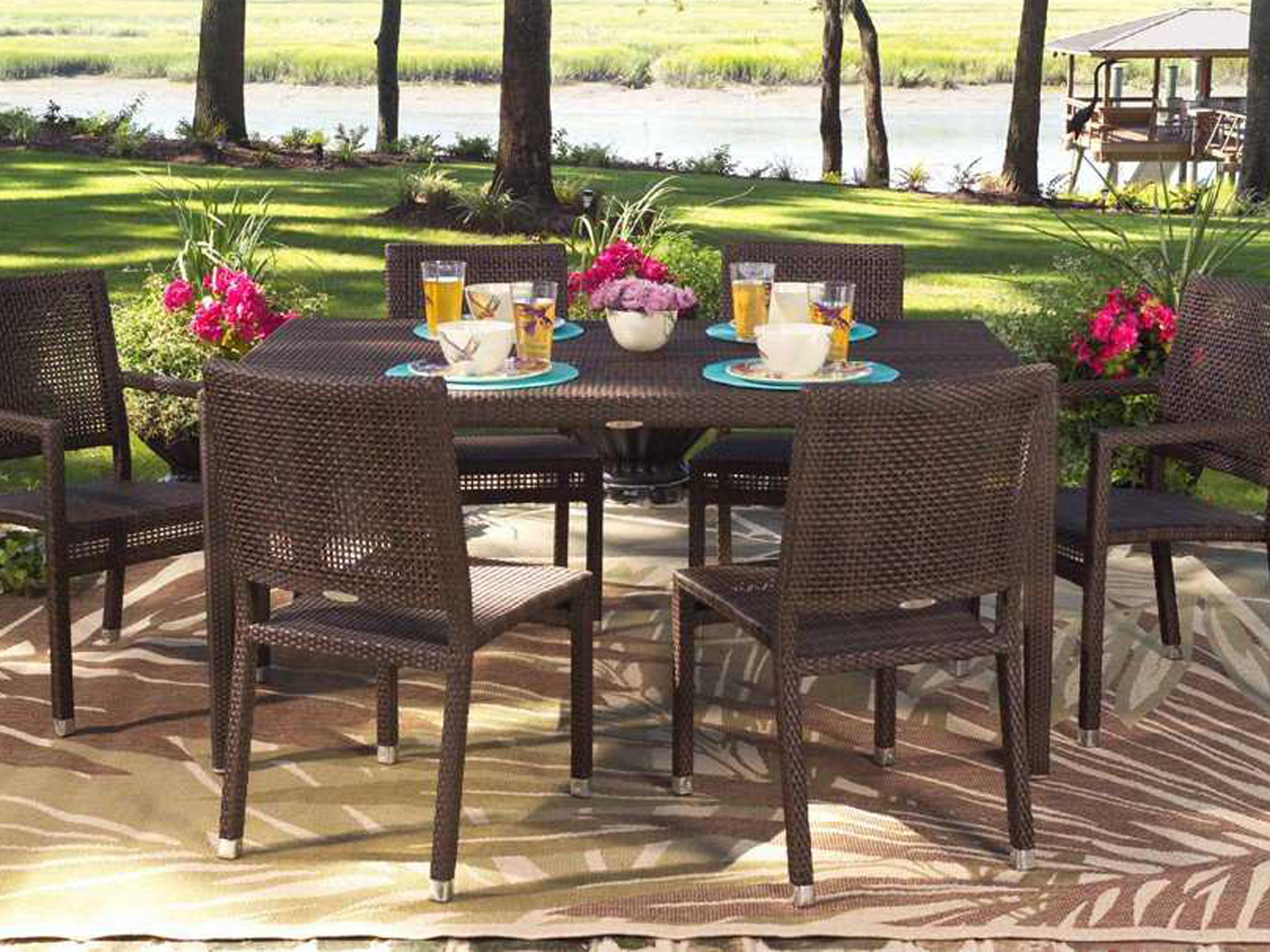 Woodard Whitecraft All Weather Wicker Outdoor Patio Dining Set