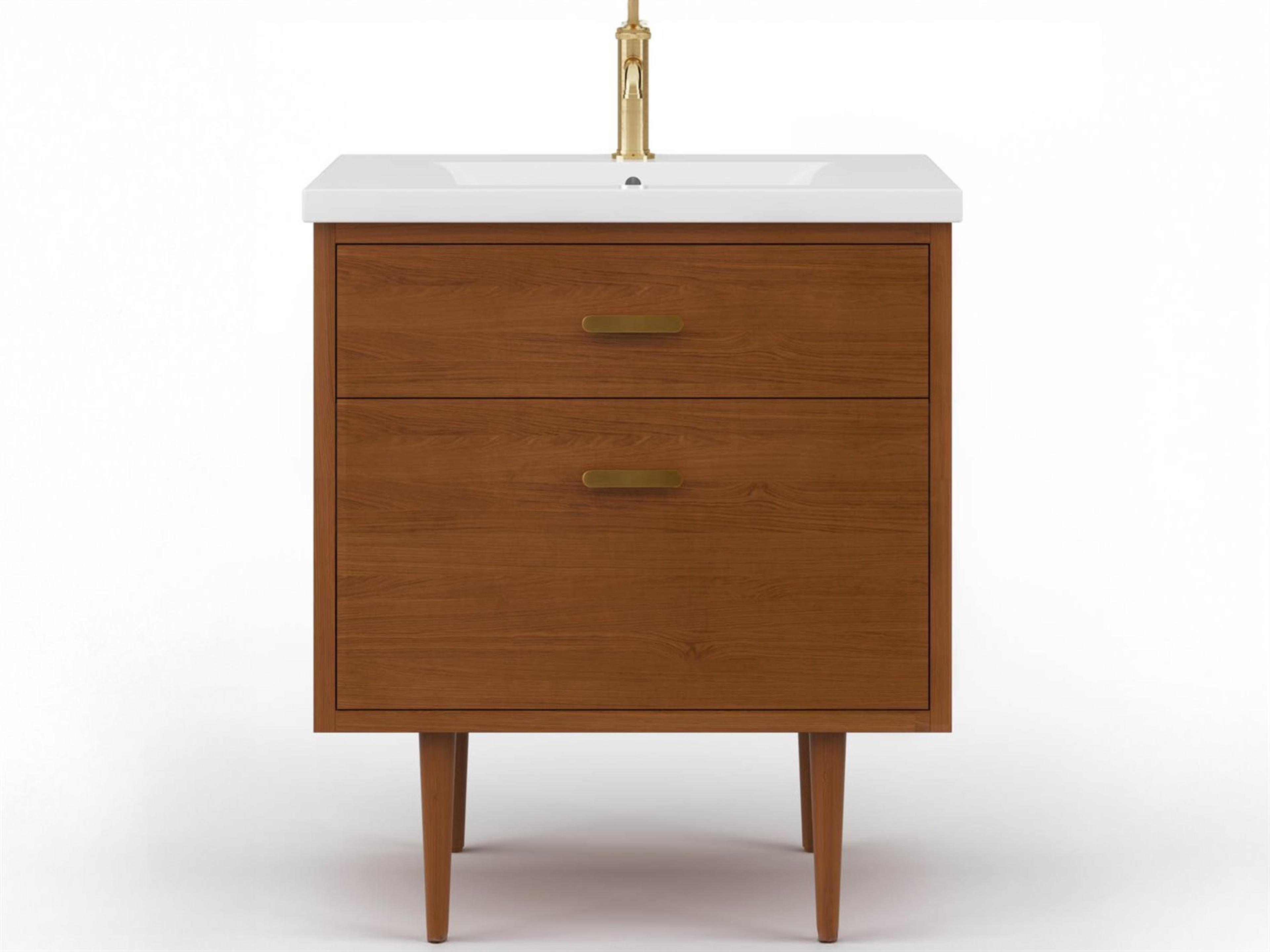 Water Creation Brandy Satin Gold Vanity in Honey Walnut