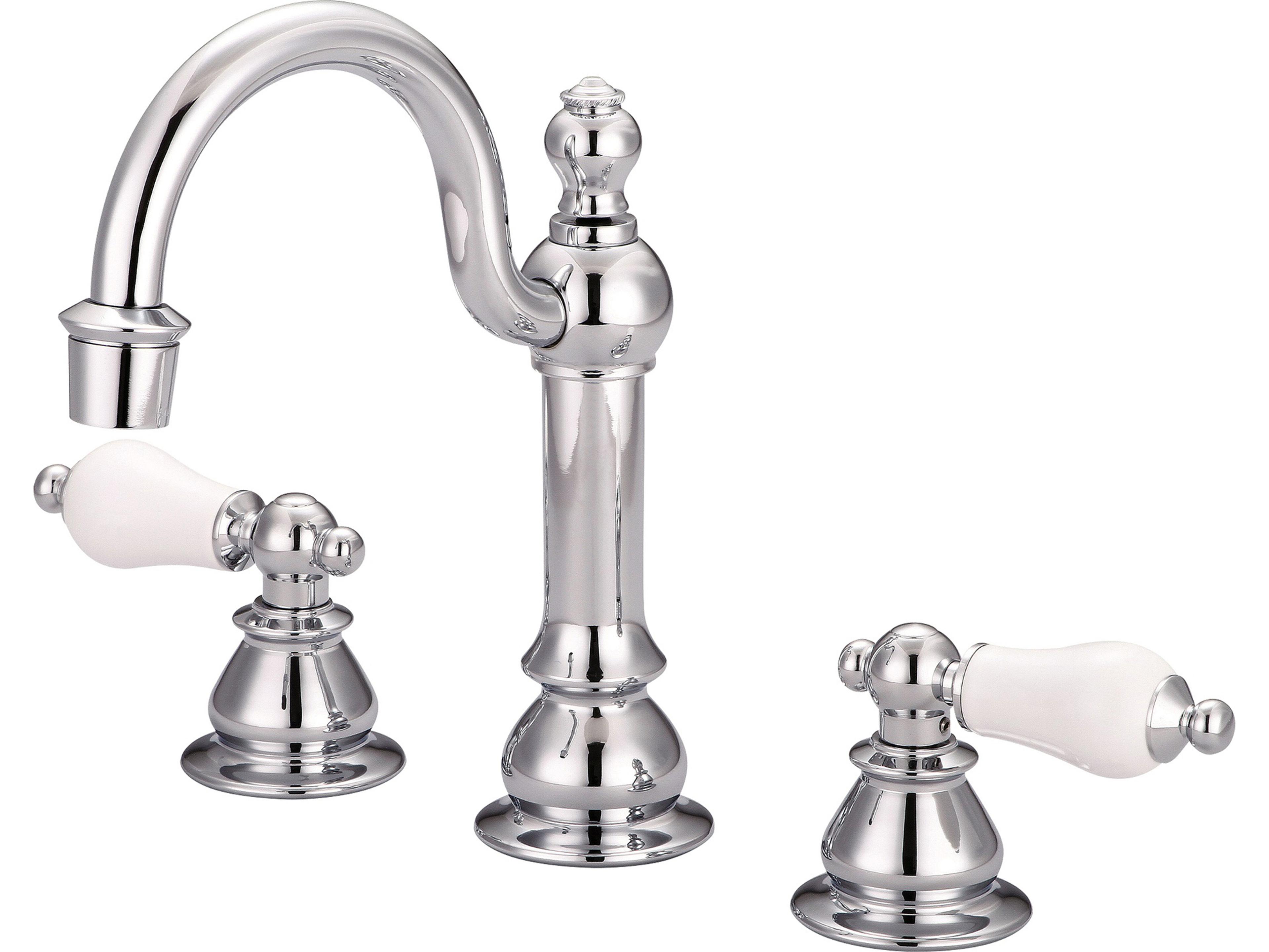 Water Creation Bea – Chrome Finish with Porcelain Lever Handles, Hook Spout