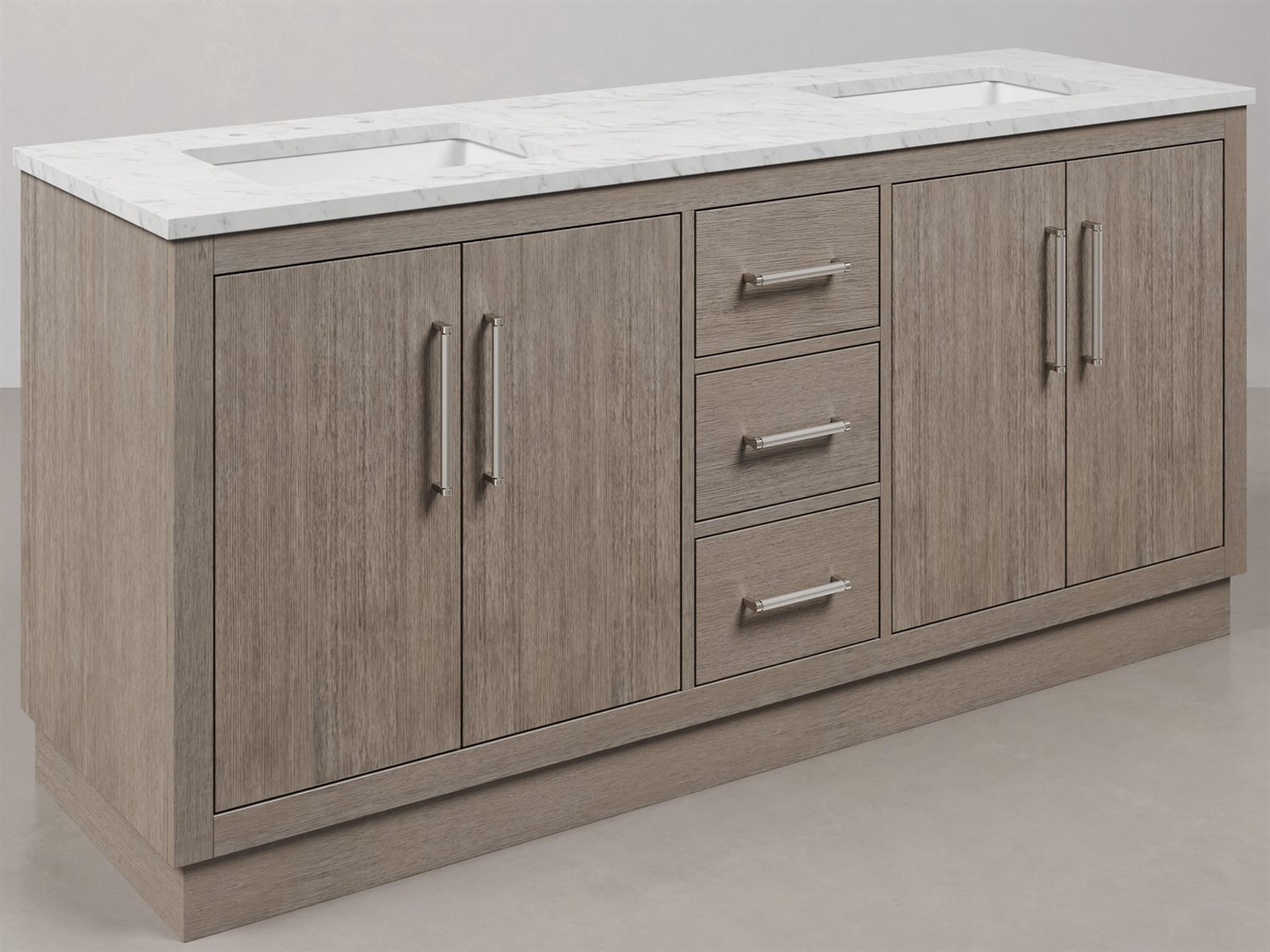 Water Creation Hugo Vanity in Grey Oak with Chrome Hardware