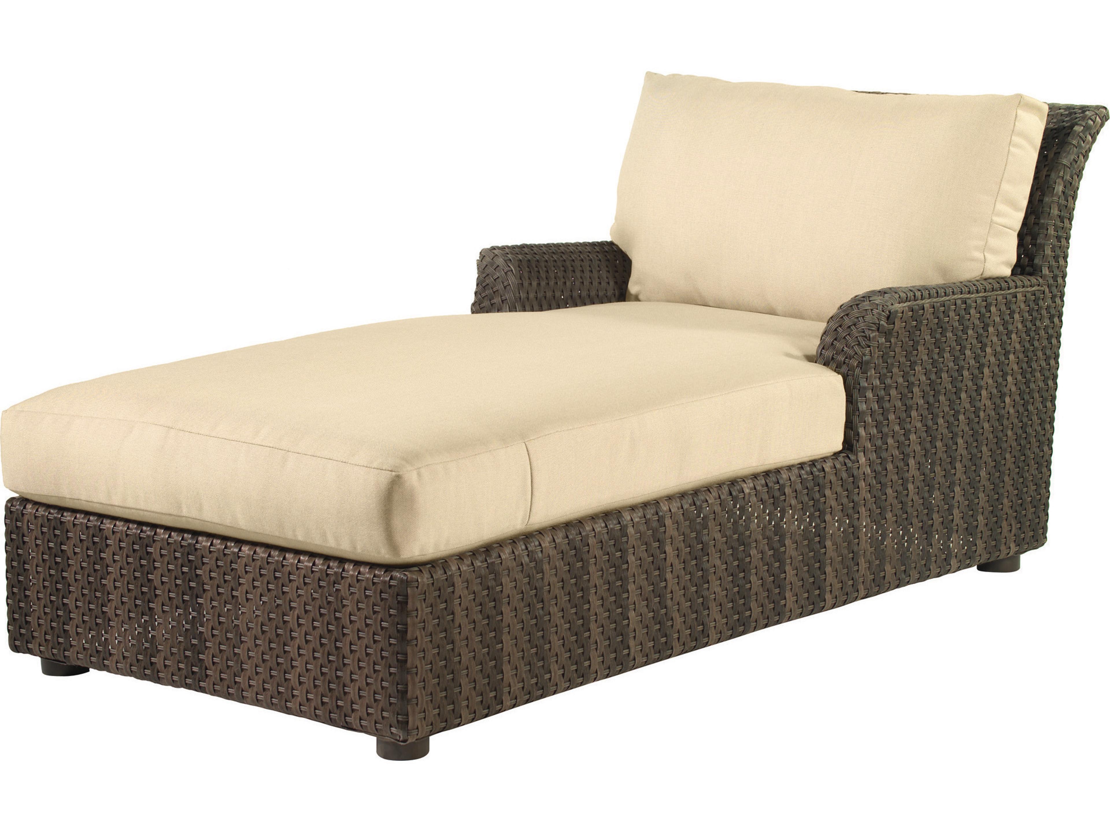 Woodard Whitecraft Aruba Wicker Amazon Mahogany Patio Chaise Lounge